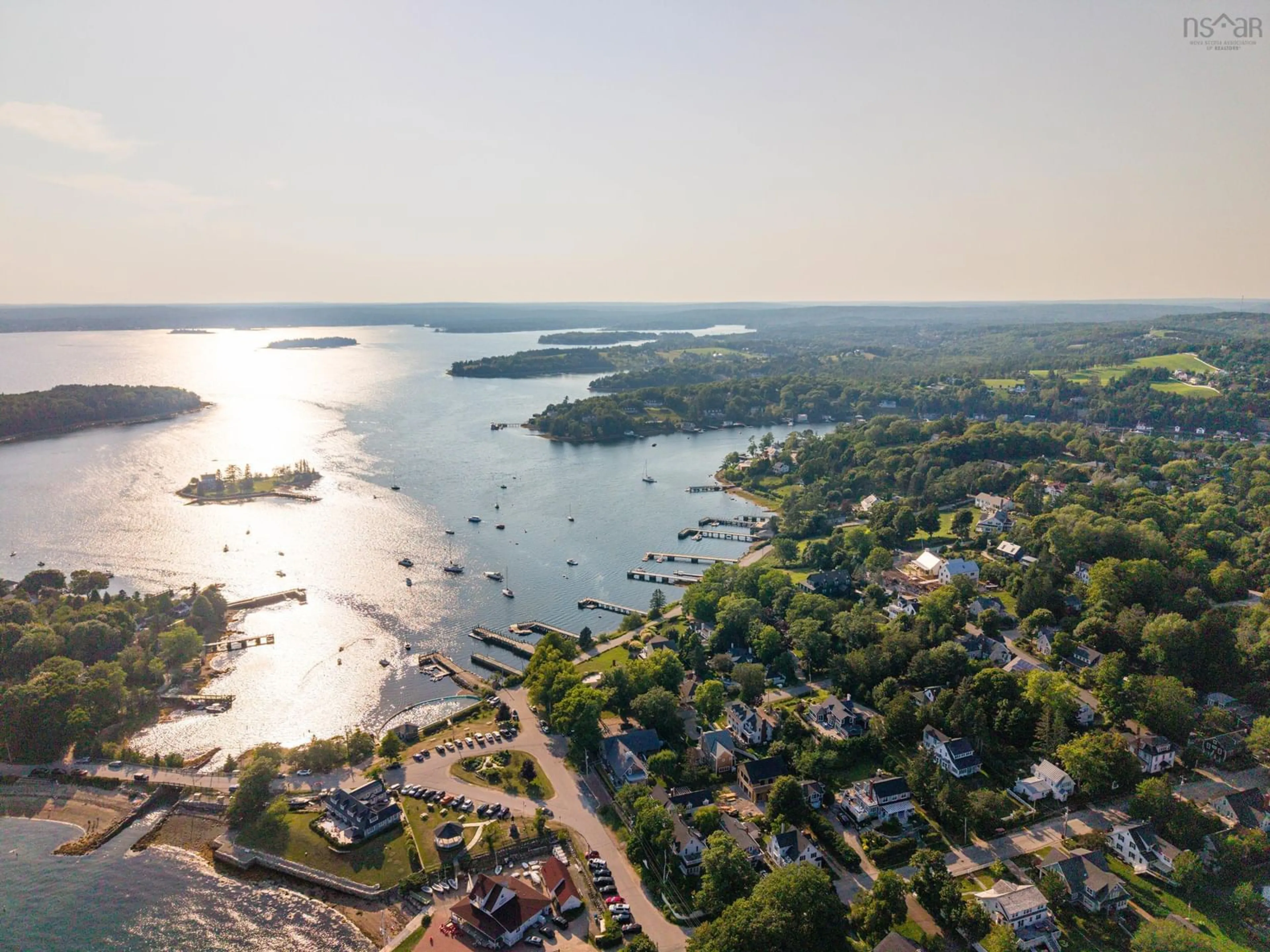 A pic from outside/outdoor area/front of a property/back of a property/a pic from drone, water/lake/river/ocean view for 121 Victoria St, Chester Nova Scotia B0J 1J0