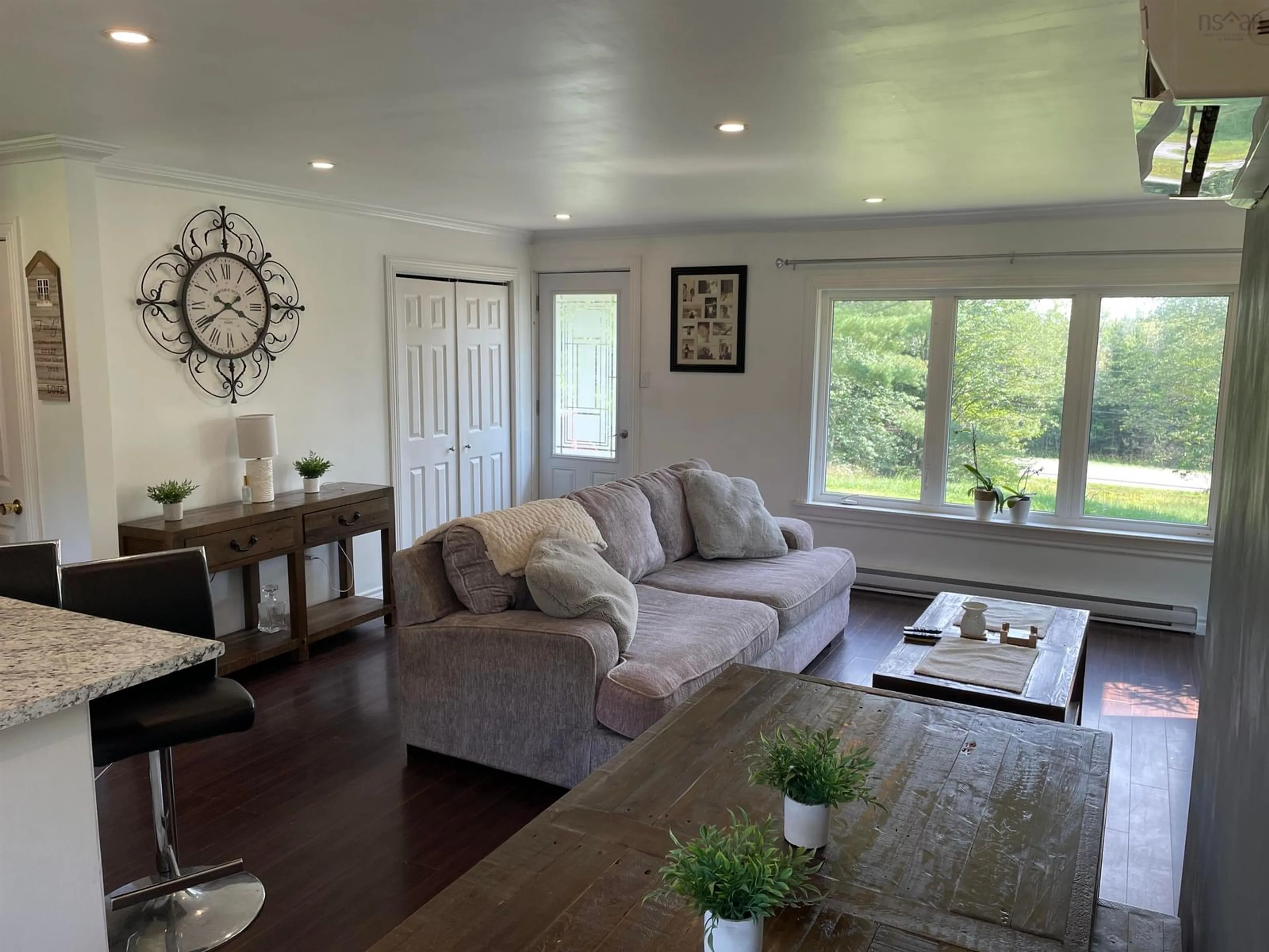 Living room with furniture, wood/laminate floor for 289 Hwy #1231, Brookfield Nova Scotia B0N 1C0