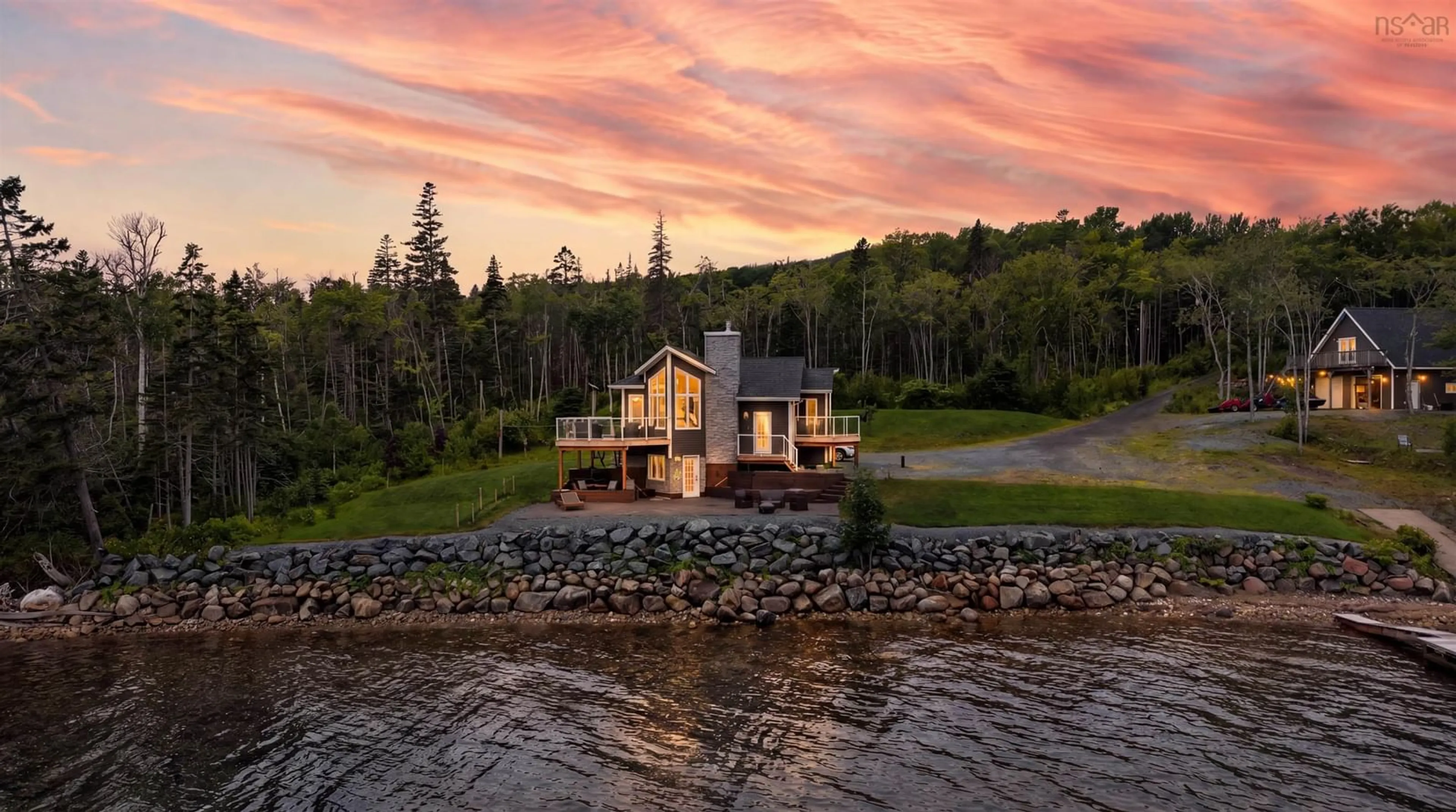 A pic from outside/outdoor area/front of a property/back of a property/a pic from drone, water/lake/river/ocean view for 5628 Marble Mountain Road Rd, Marble Mountain Nova Scotia B0E 3K0