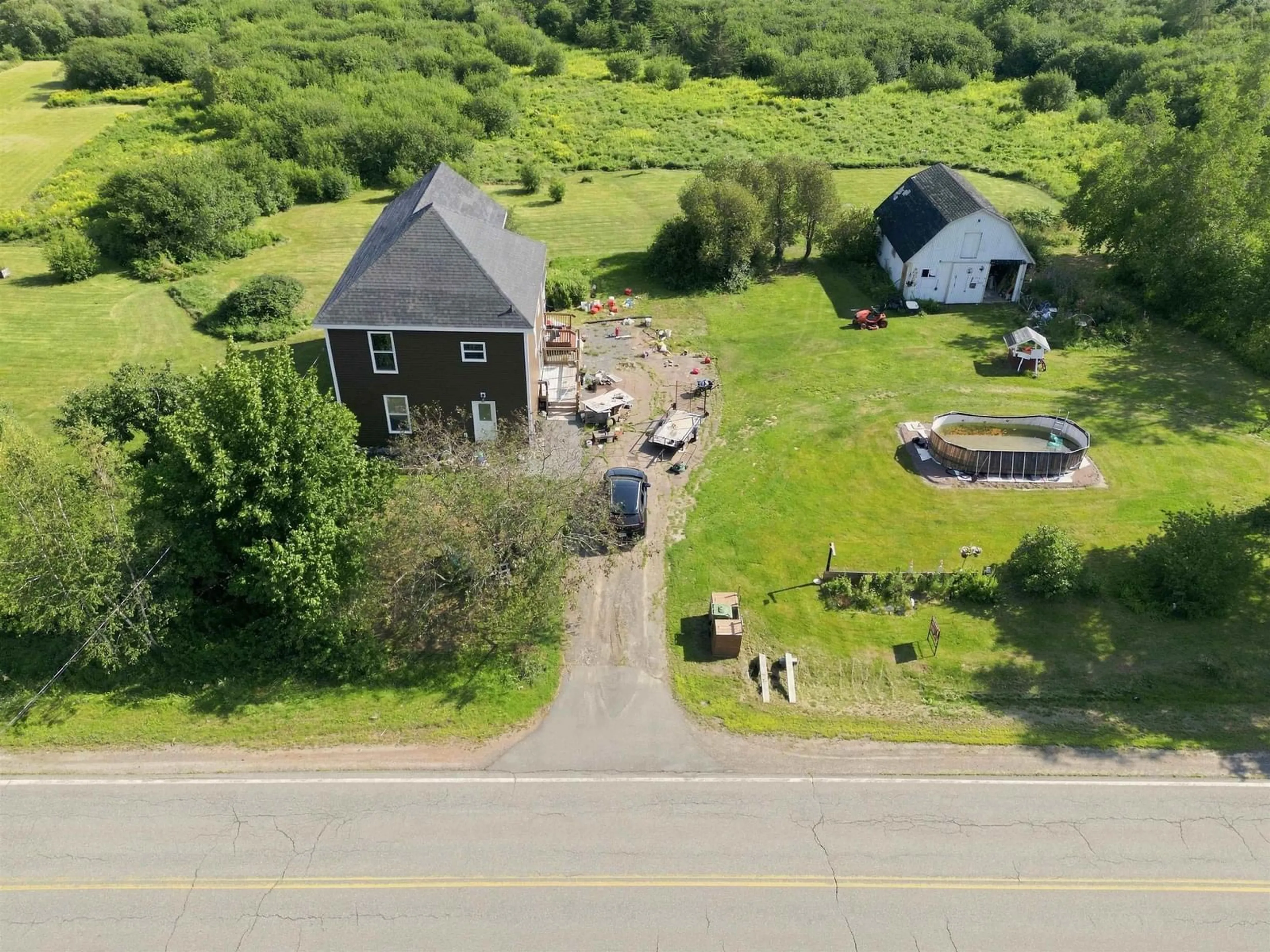 A pic from outside/outdoor area/front of a property/back of a property/a pic from drone, unknown for 4486 242 Hwy, Maccan Nova Scotia B0L 1B0