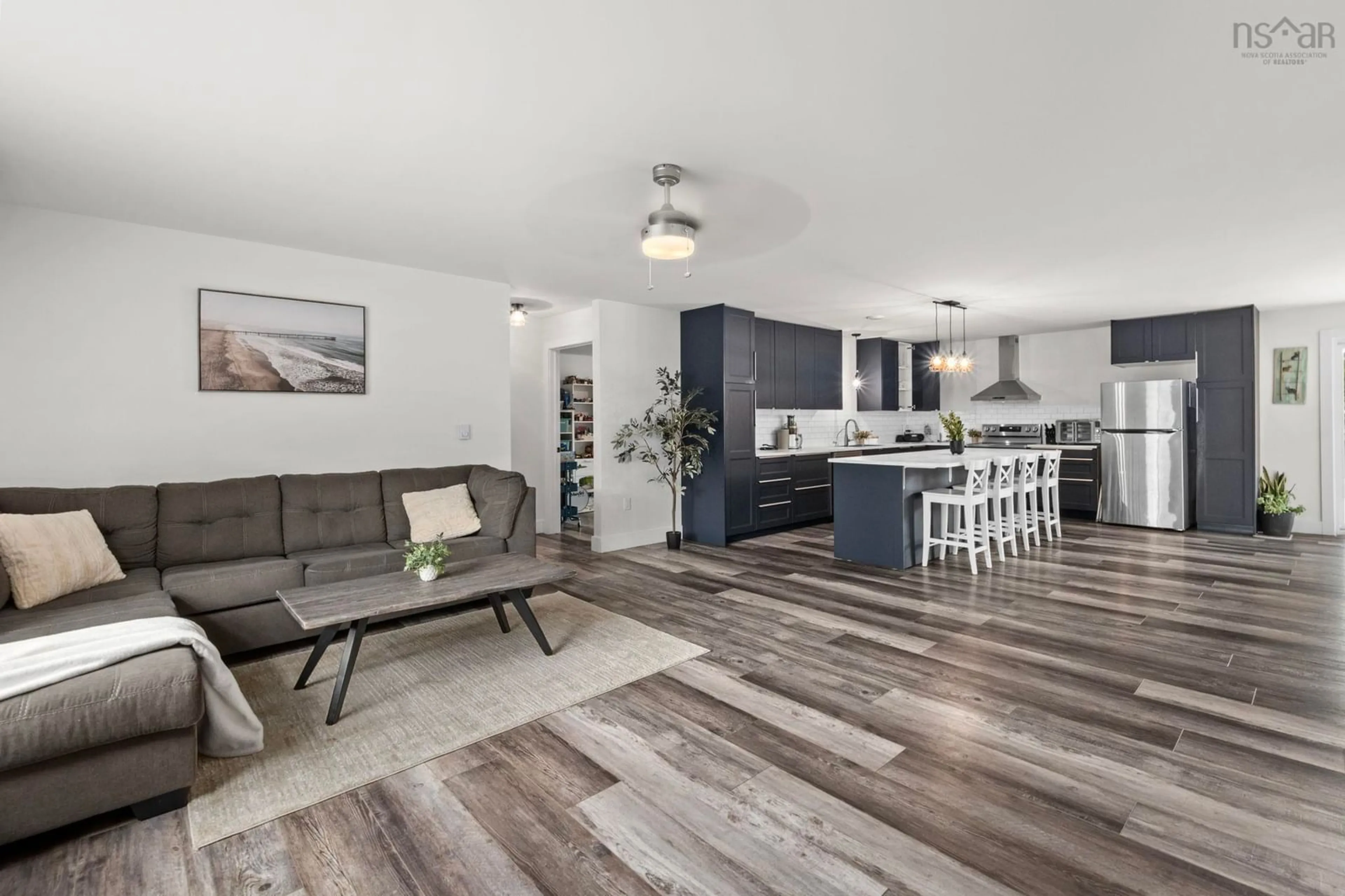 Open concept kitchen, wood/laminate floor for 215 Grono Rd, Dutch Settlement Nova Scotia B2S 2H8