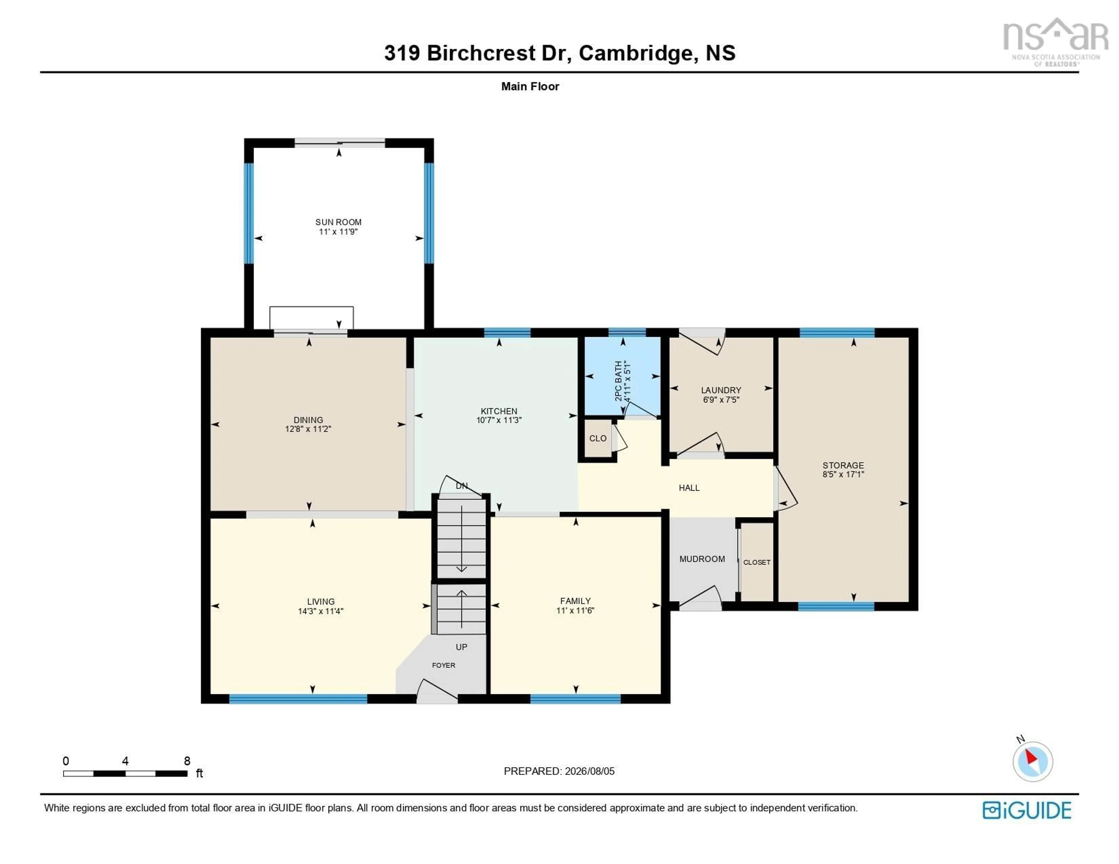 Floor plan for 319 Birchcrest Drive, Cambridge Nova Scotia B0P 1G0