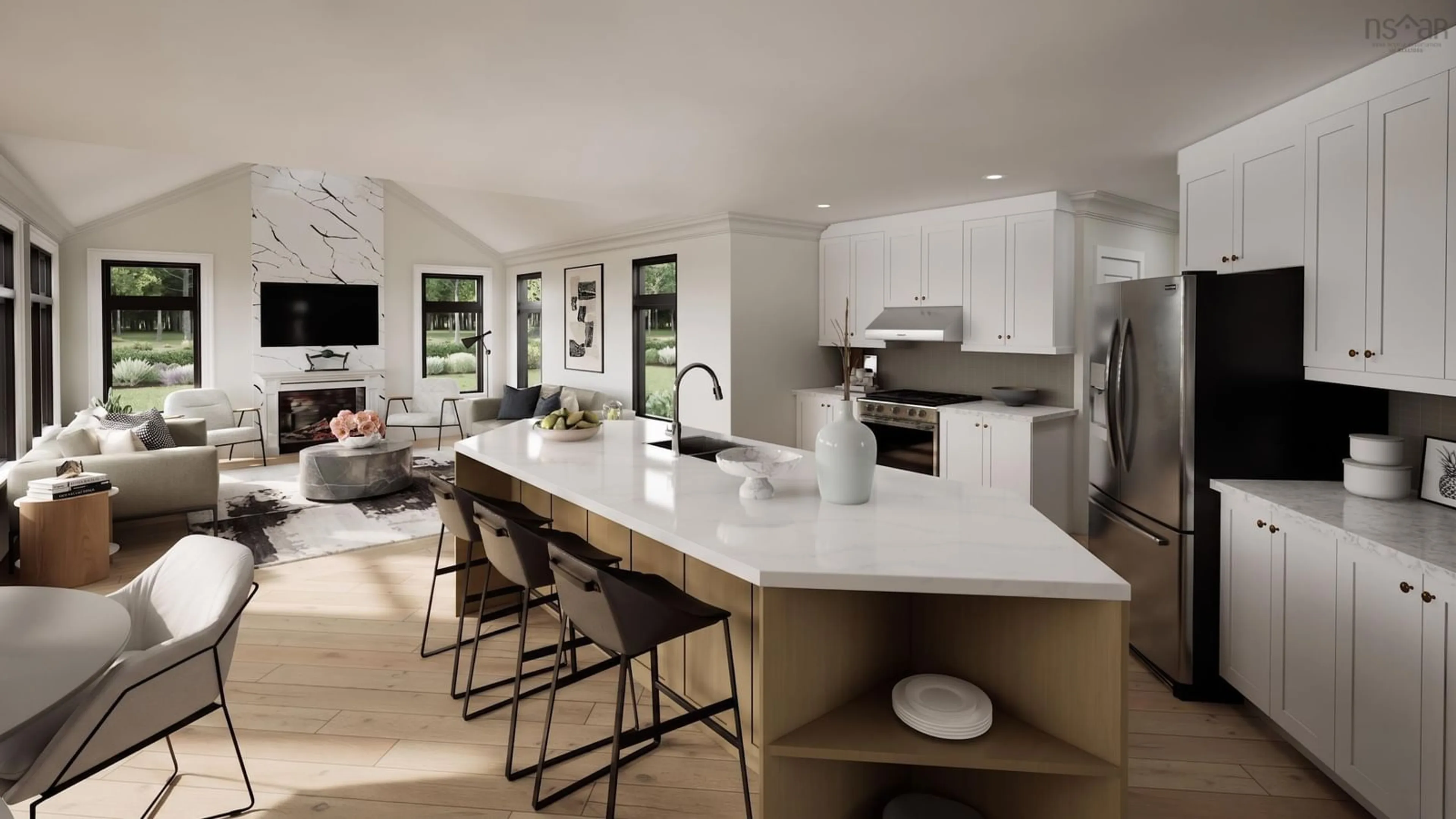 Open concept kitchen, ceramic/tile floor for Lot #139 Beach Cove Road, Fox Harbour Nova Scotia B0K 1Y0