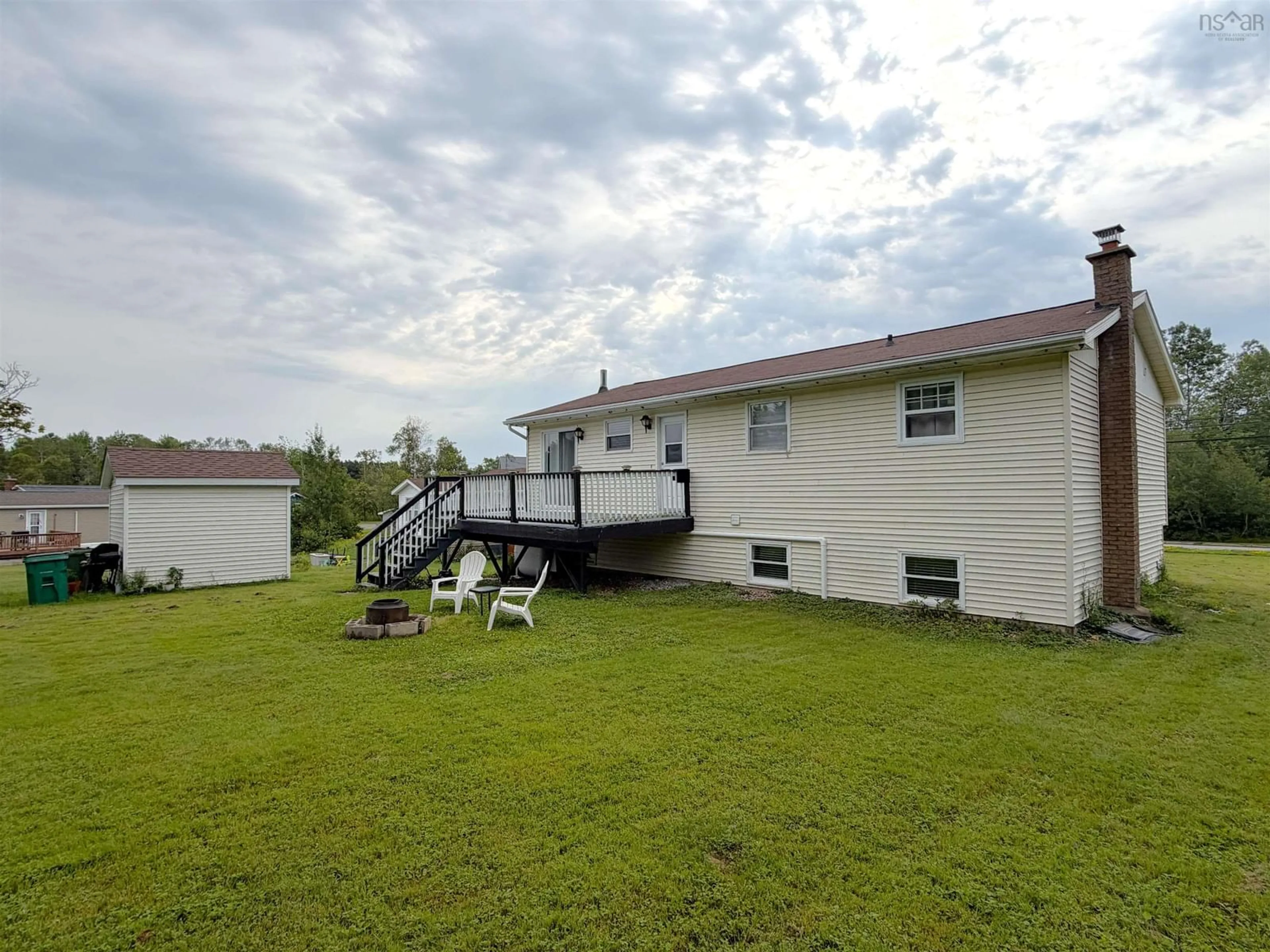 A pic from outside/outdoor area/front of a property/back of a property/a pic from drone, water/lake/river/ocean view for 1550 North Main St, Westville Nova Scotia B0K 2A0