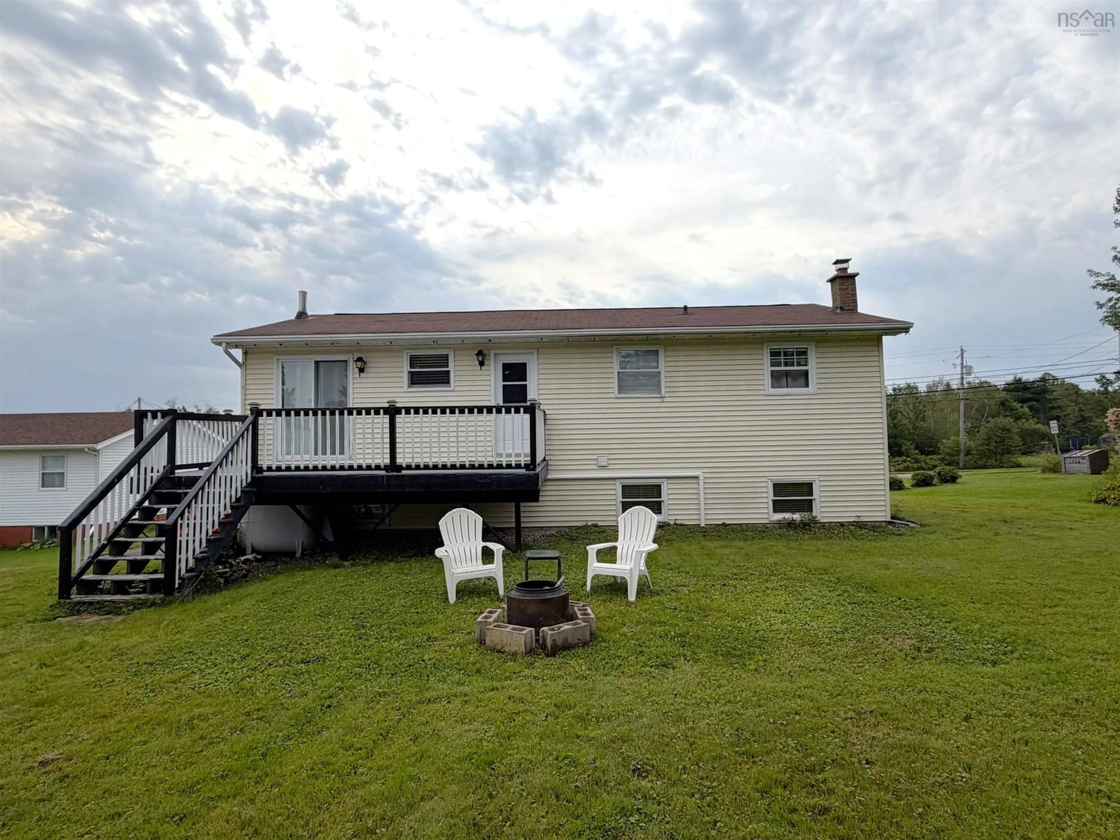 A pic from outside/outdoor area/front of a property/back of a property/a pic from drone, water/lake/river/ocean view for 1550 North Main St, Westville Nova Scotia B0K 2A0