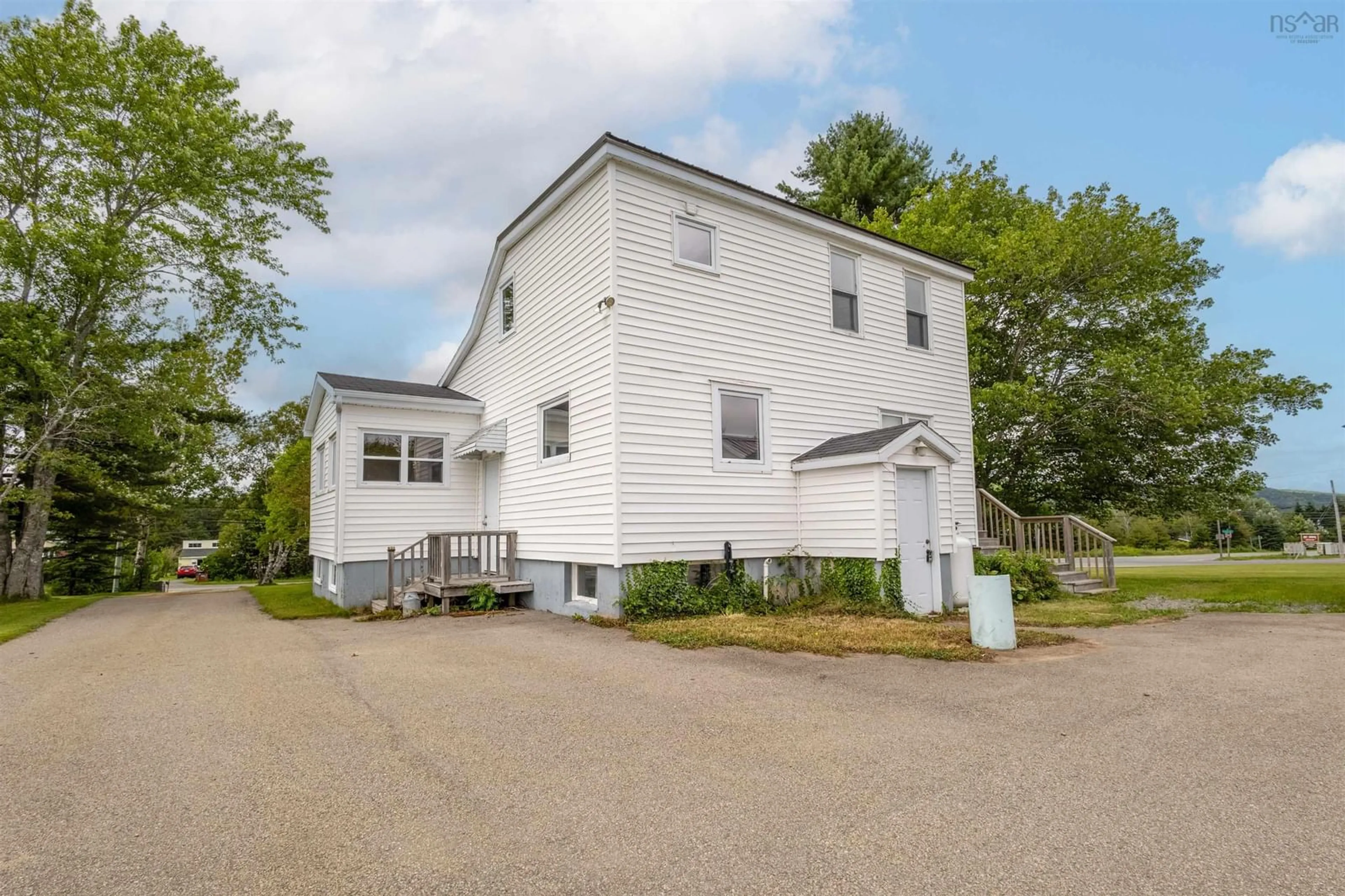 A pic from outside/outdoor area/front of a property/back of a property/a pic from drone, street for 2619 Kings Rd, Sydney Forks Nova Scotia B1L 1A1