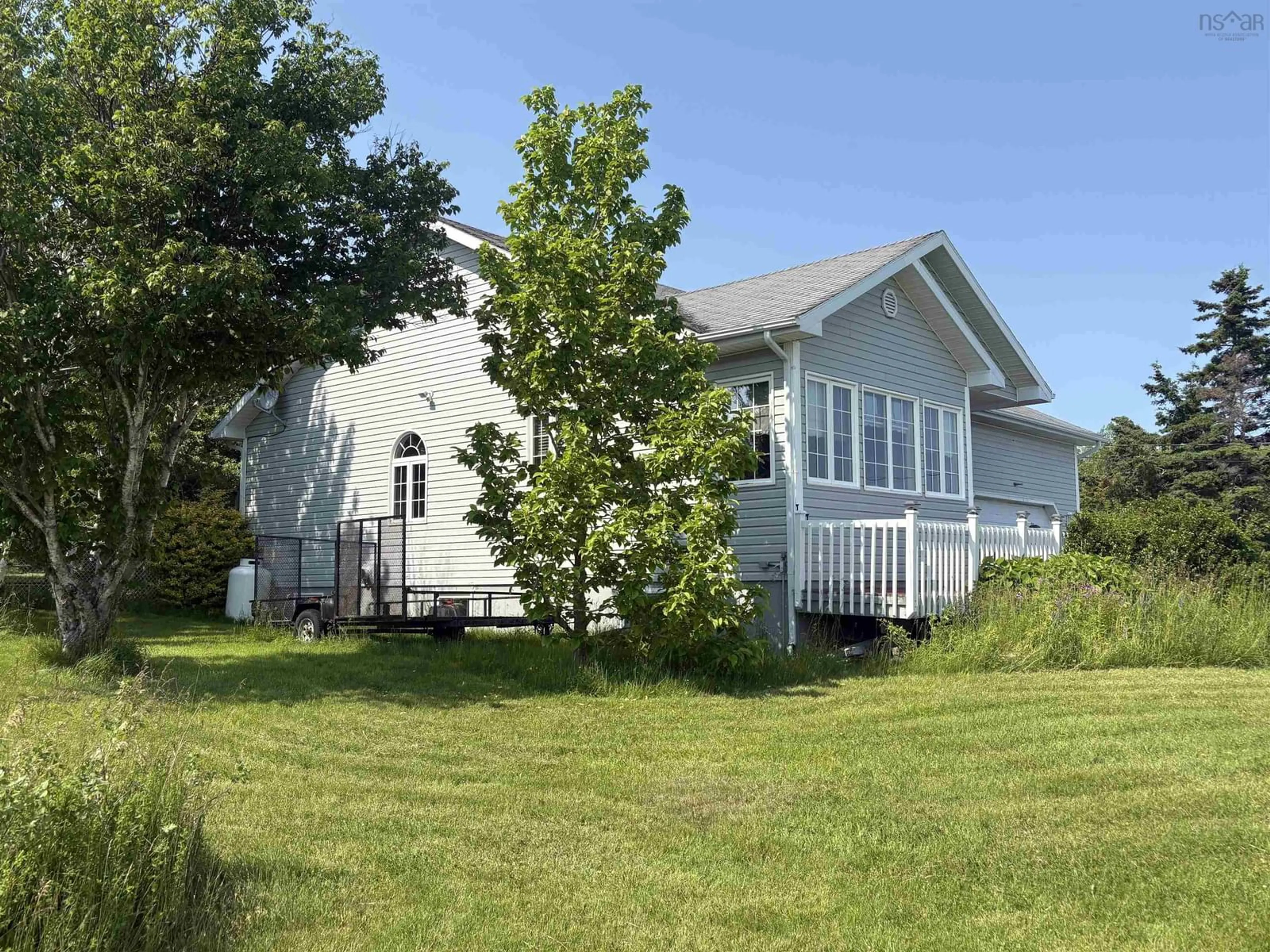 A pic from outside/outdoor area/front of a property/back of a property/a pic from drone, unknown for 454 Hillside Boularderie Rd, Groves Point Nova Scotia B1Y 2W4