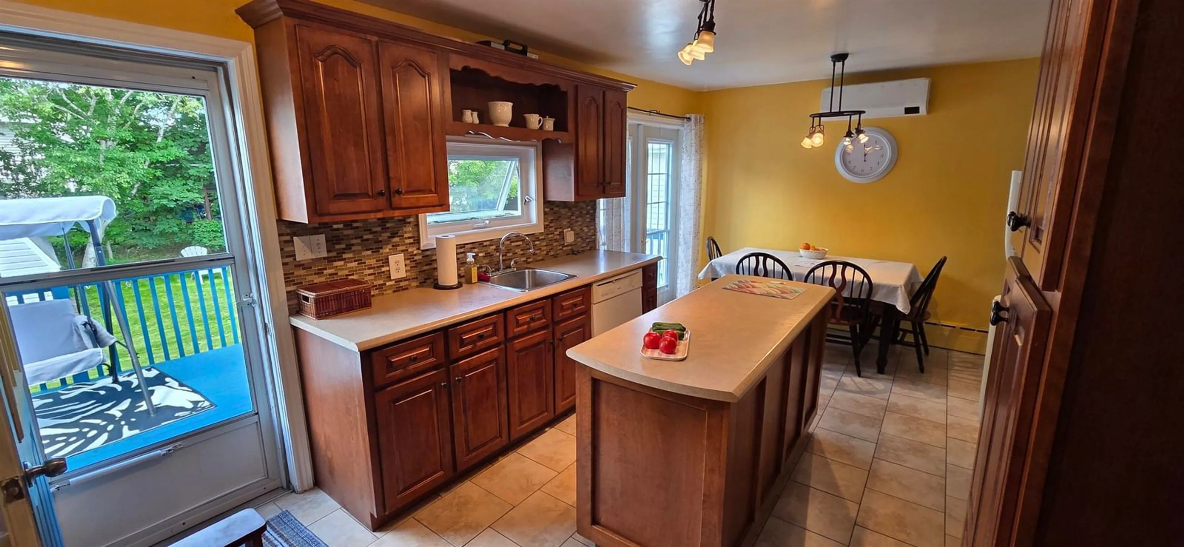 Open concept kitchen, ceramic/tile floor for 89 Catherine St, Glace Bay Nova Scotia B1A 2K2