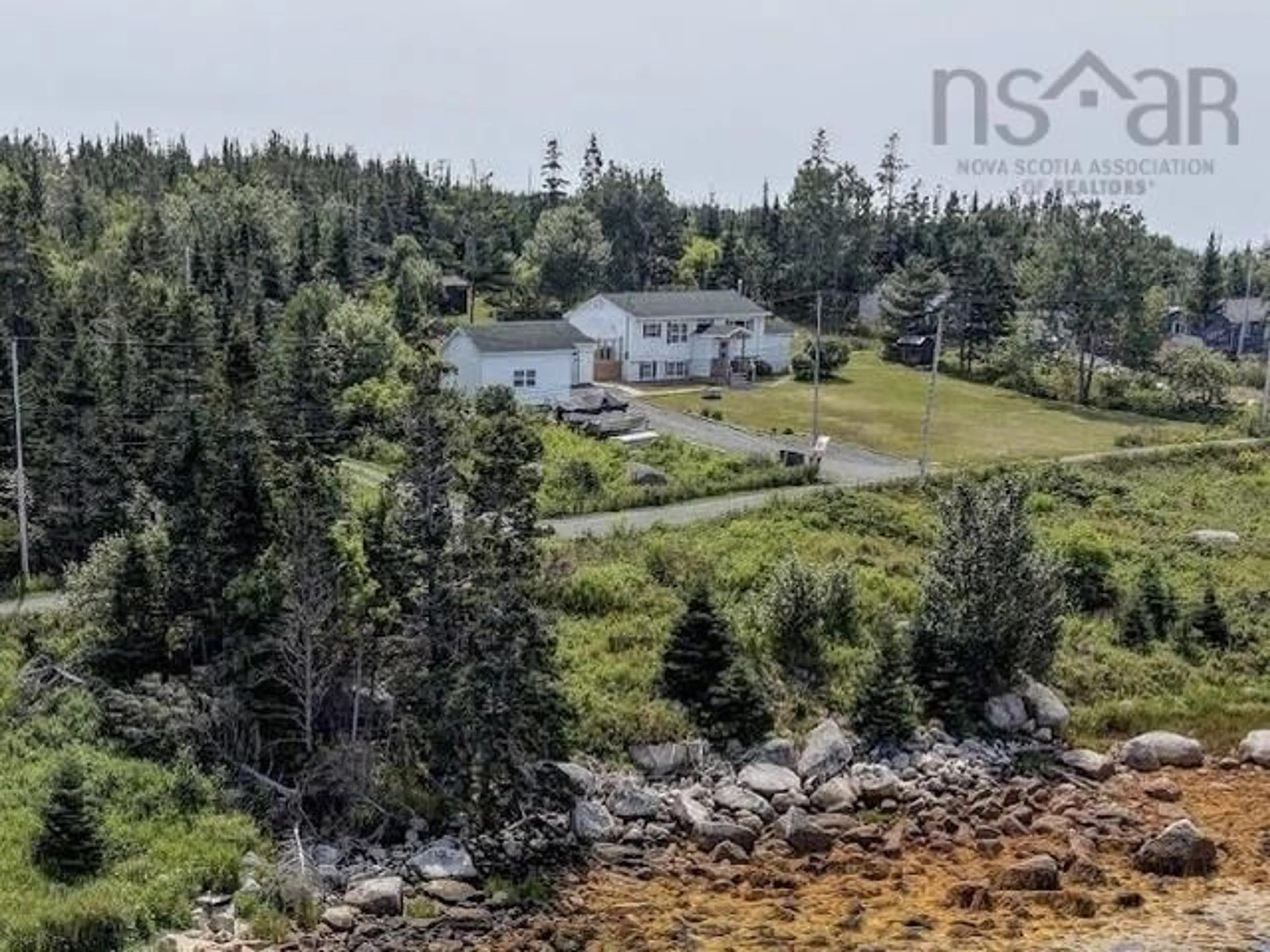 A pic from outside/outdoor area/front of a property/back of a property/a pic from drone, water/lake/river/ocean view for 436 Bald Rock Rd, Halifax Nova Scotia B3V 1K9
