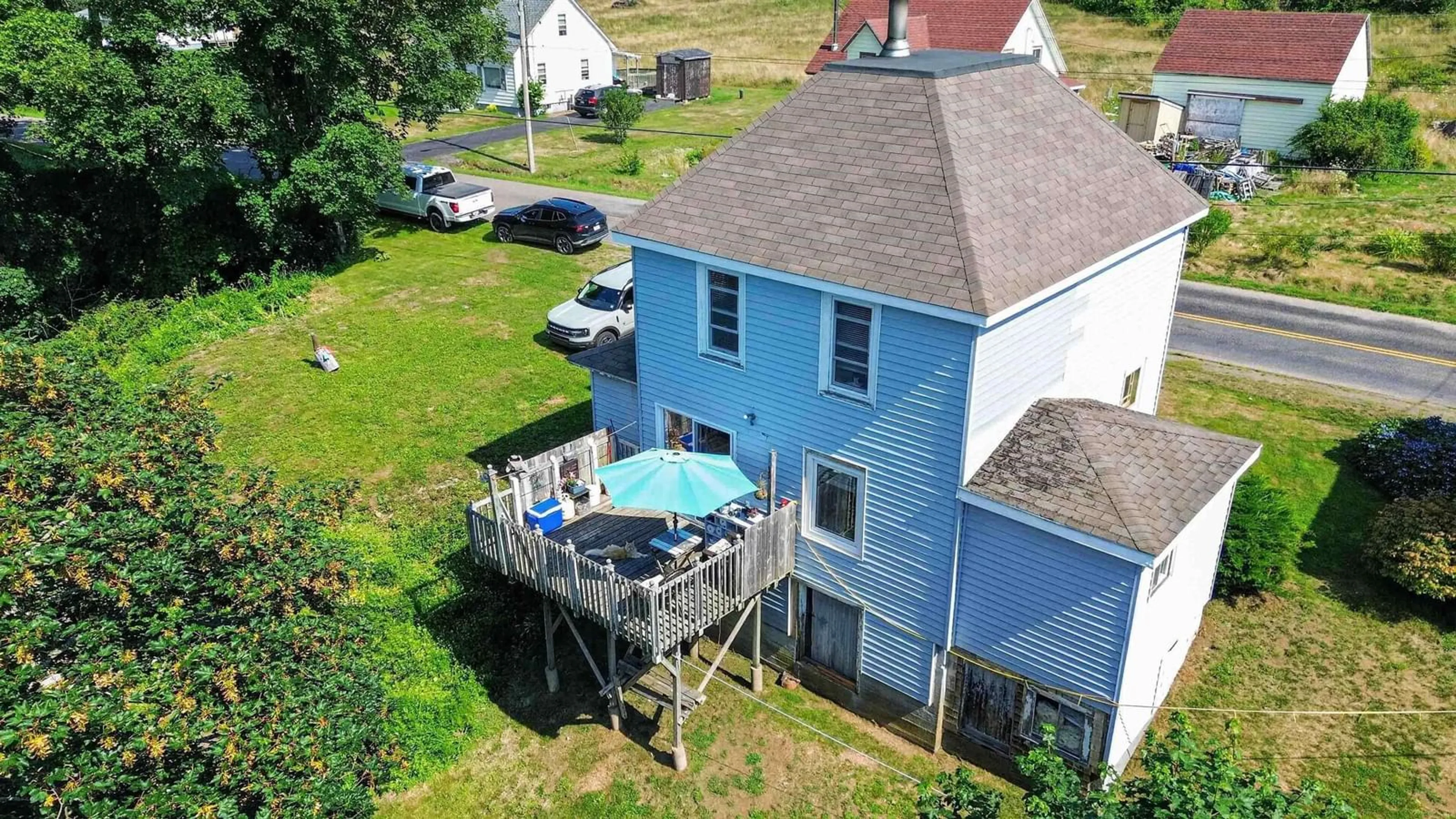 A pic from outside/outdoor area/front of a property/back of a property/a pic from drone, water/lake/river/ocean view for 269 & 263 Trout Cove Rd, Centreville Nova Scotia B0V 1A0