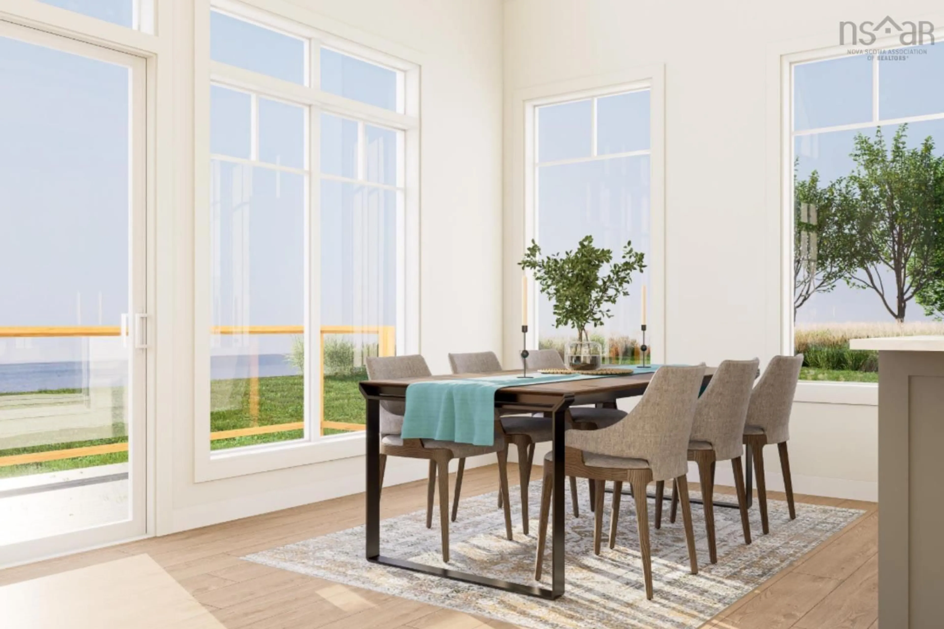 Dining room, wood/laminate floor for 28 Crews Quarters Lane #4, Bayhead Nova Scotia B0K 1V0