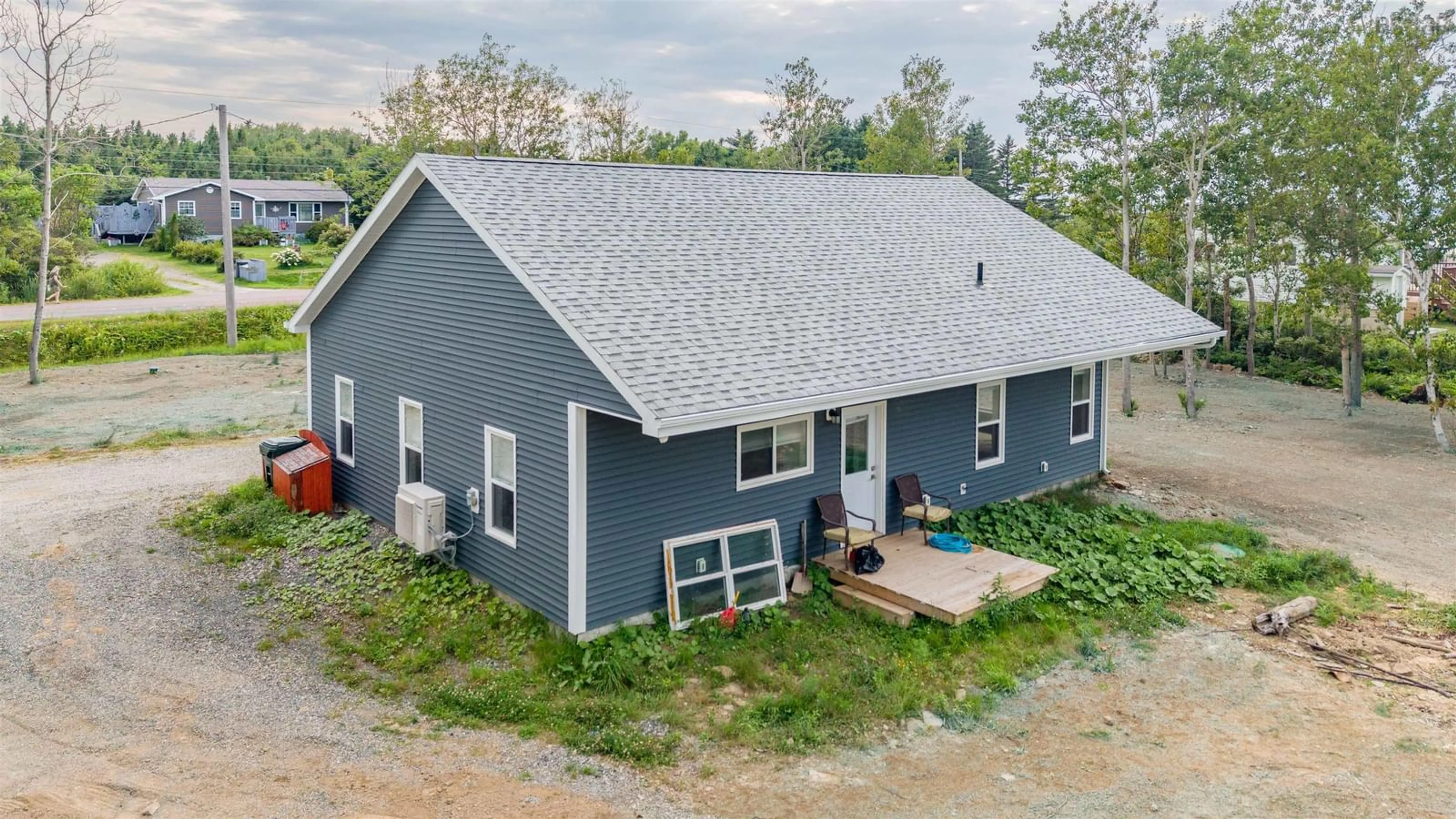 A pic from outside/outdoor area/front of a property/back of a property/a pic from drone, building for 45 Mackessey Dr, Victoria Mines Nova Scotia B1N 3J7