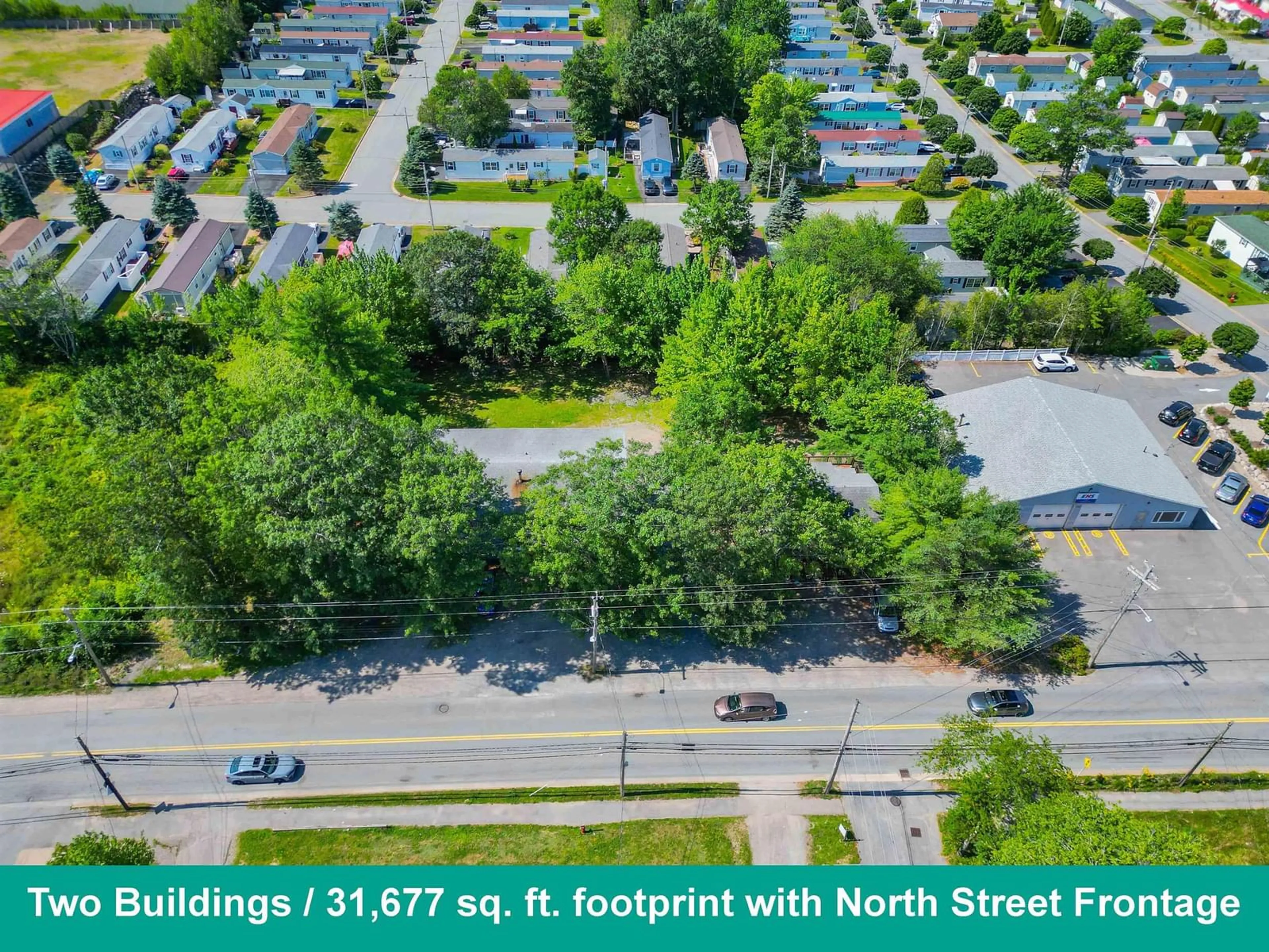 A pic from outside/outdoor area/front of a property/back of a property/a pic from drone, street for 93 & 99 North St, Bridgewater Nova Scotia B4V 2V6