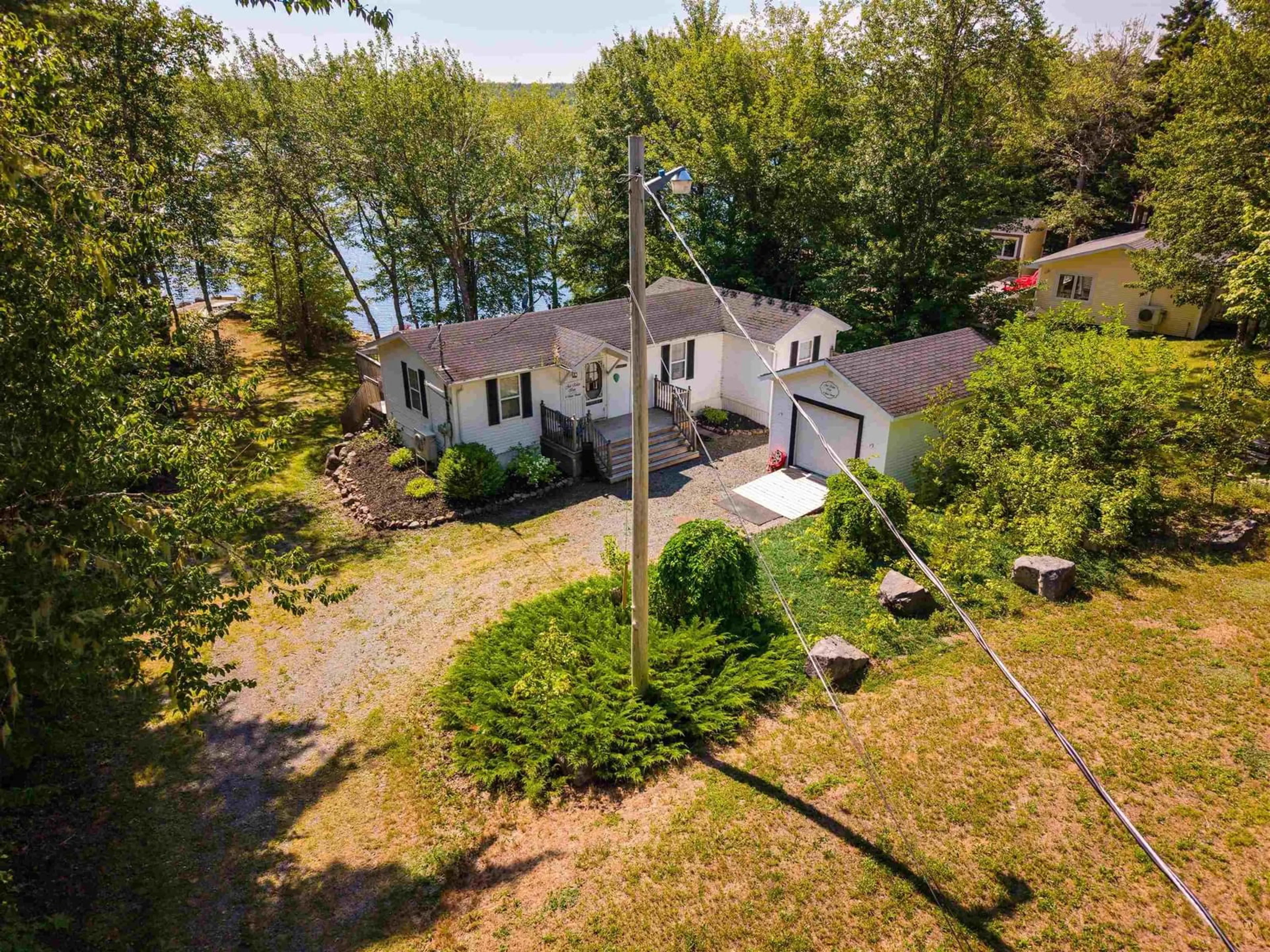 A pic from outside/outdoor area/front of a property/back of a property/a pic from drone, water/lake/river/ocean view for 47 Island Branch Rd, East Dalhousie Nova Scotia B0R 1H0