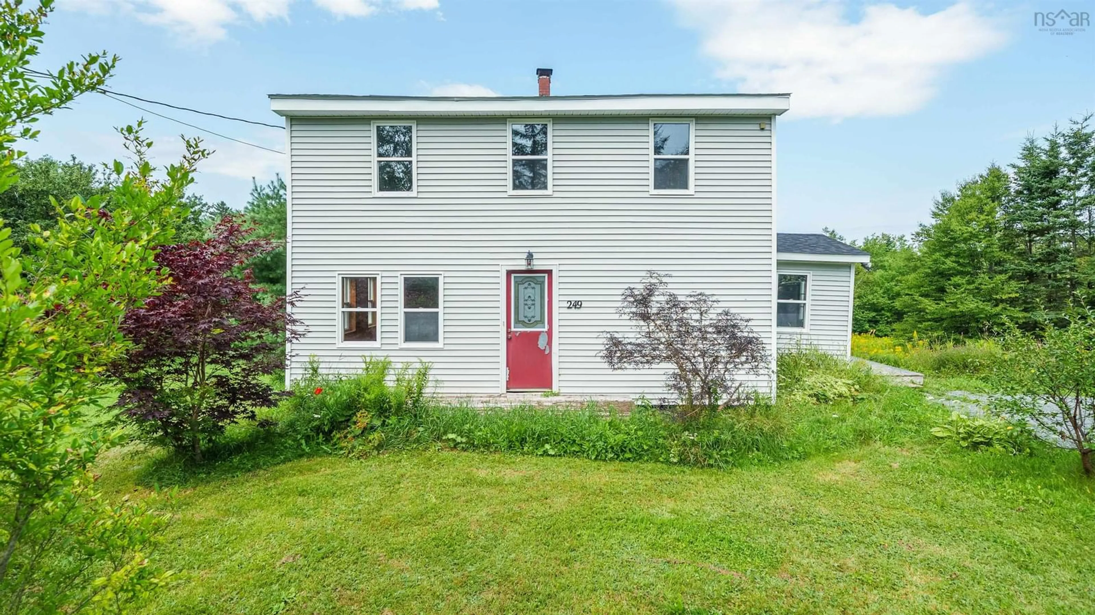 Home with vinyl exterior material, street for 249 Pine Hill Dr, Gaetz Brook Nova Scotia B0J 2L0