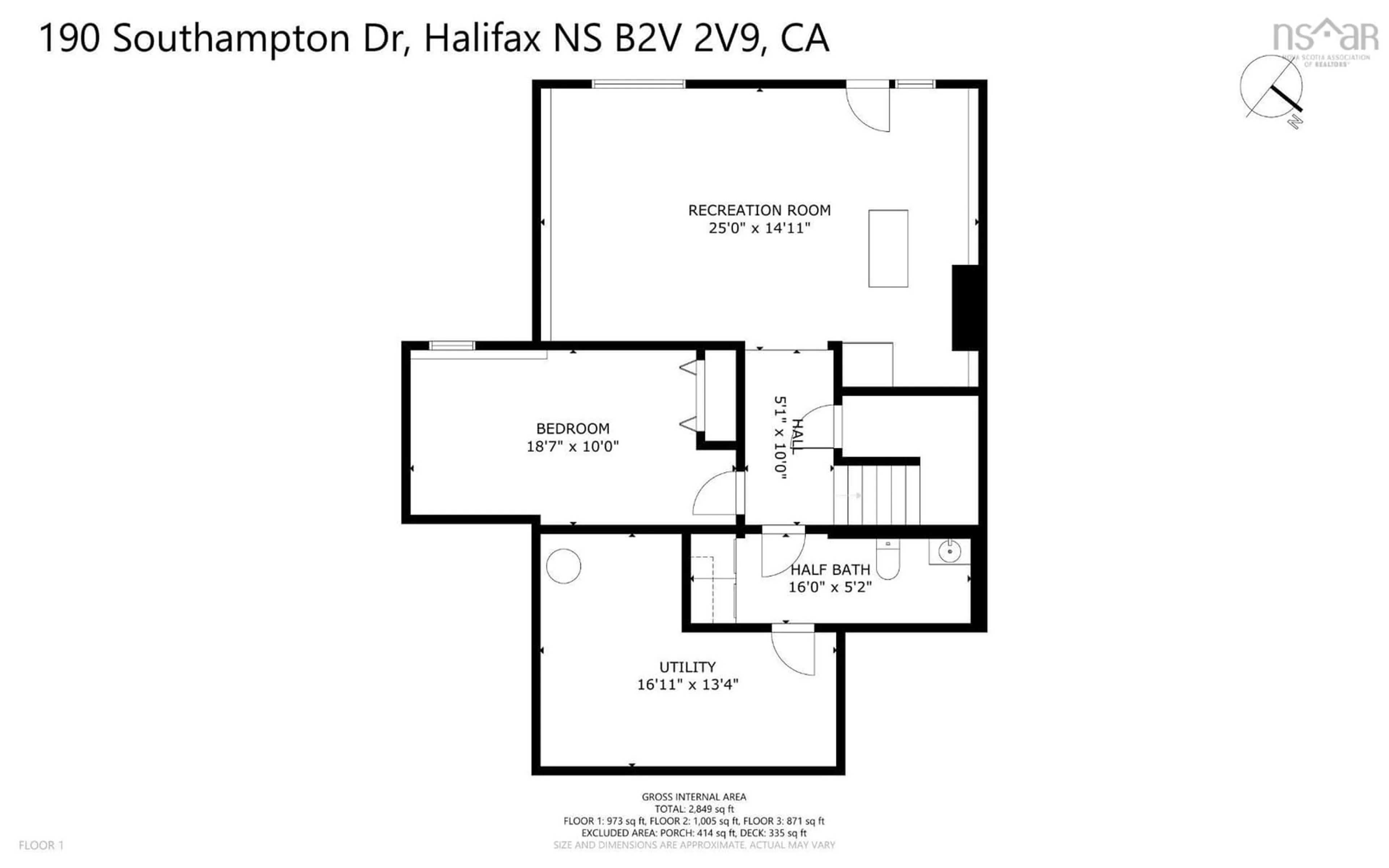 Floor plan for 190 Southampton Dr, Cole Harbour Nova Scotia B2V 2S9