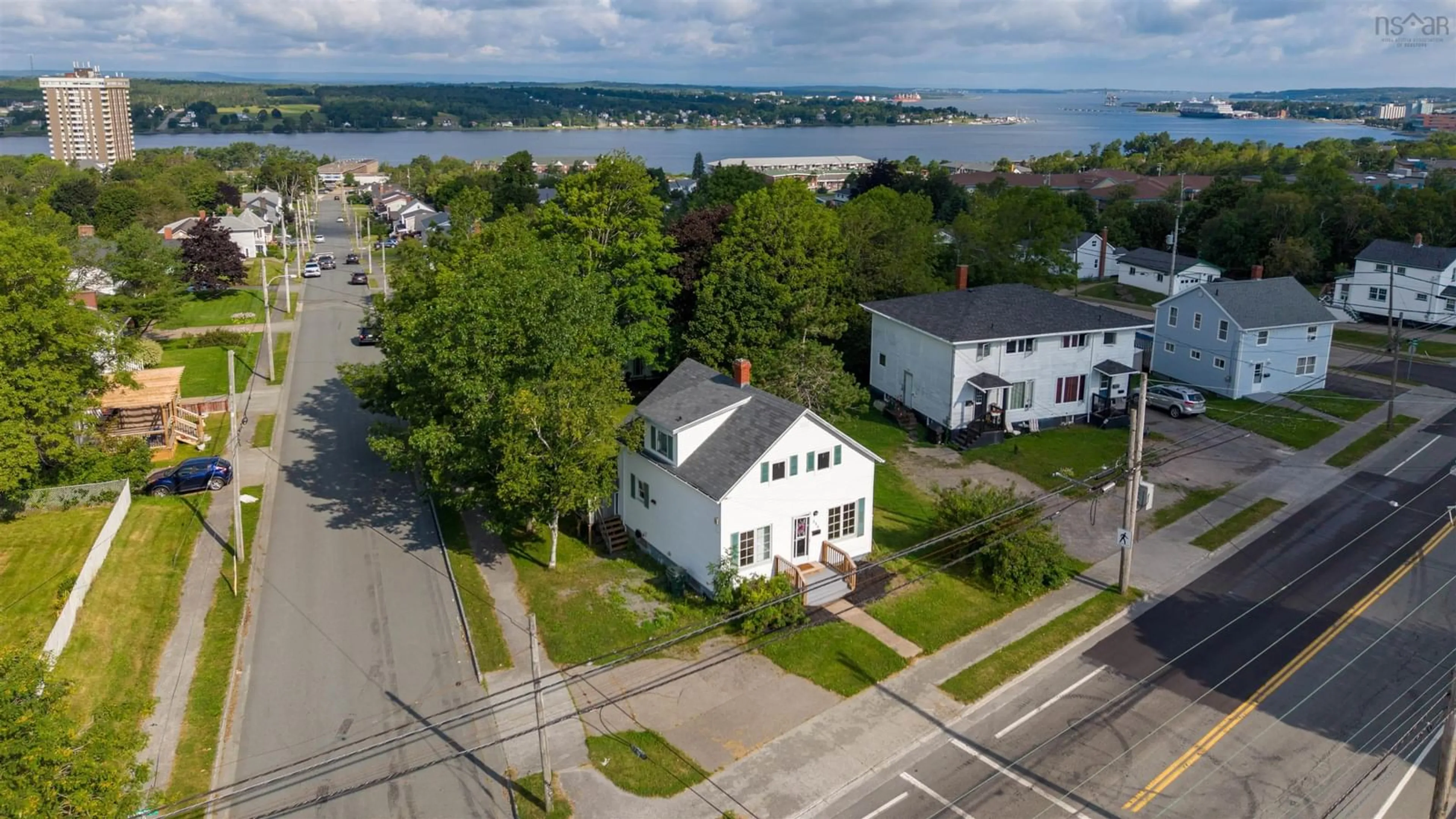 A pic from outside/outdoor area/front of a property/back of a property/a pic from drone, water/lake/river/ocean view for 350 Alexandra St, Sydney Nova Scotia B1S 2G3