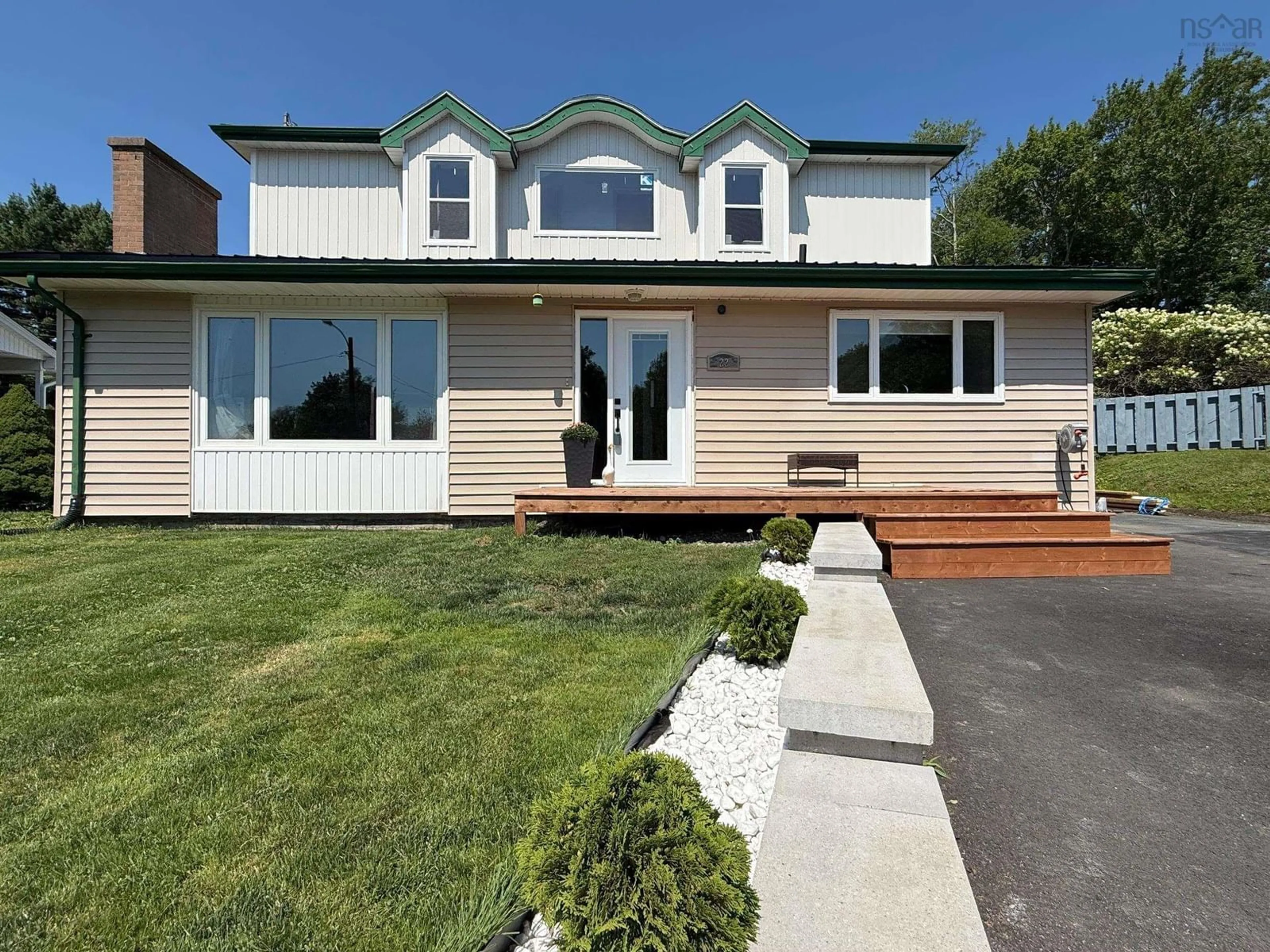 Home with vinyl exterior material, street for 22 Belvedere Dr, Lower Sackville Nova Scotia B4C 2M1