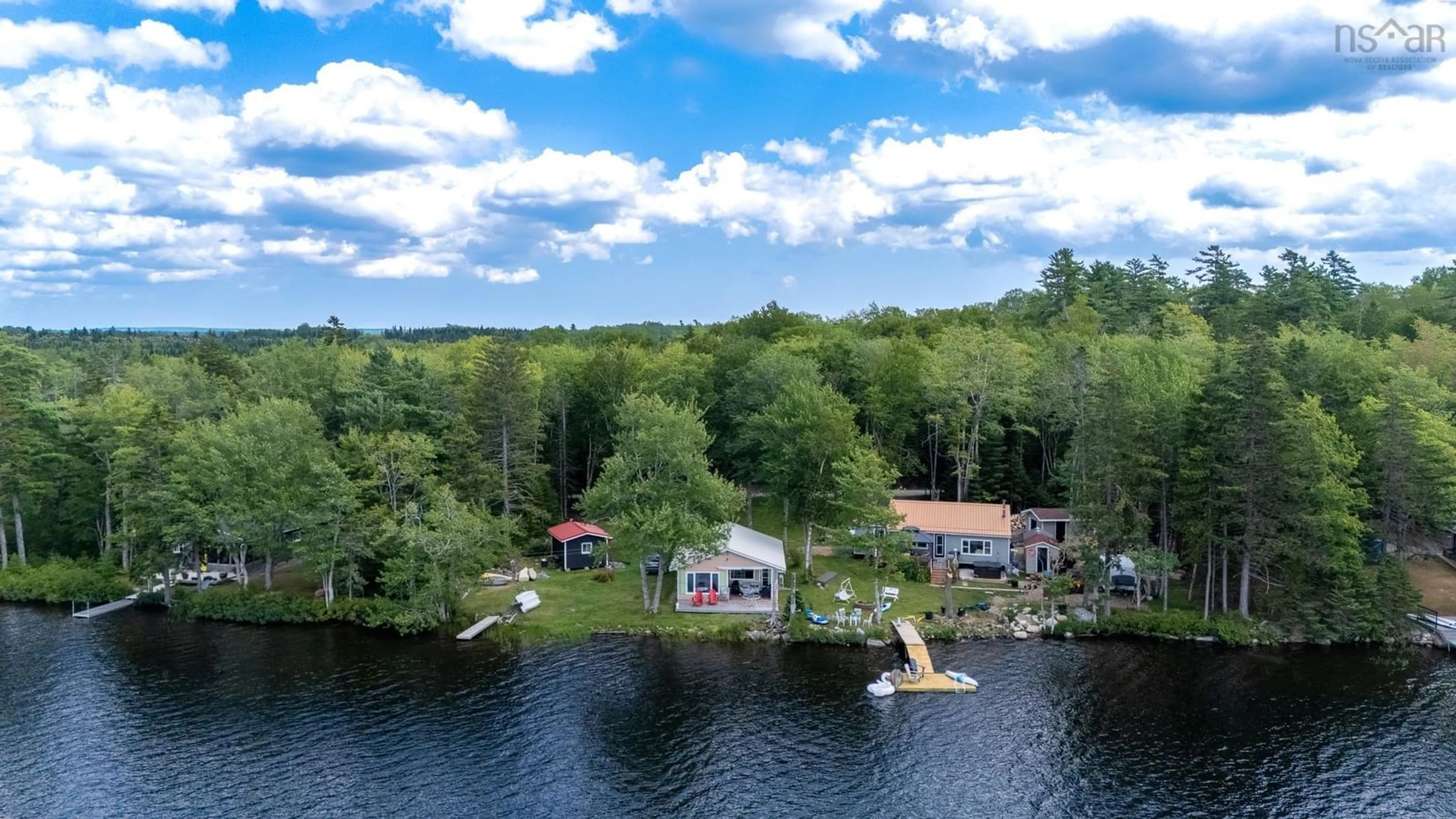 A pic from outside/outdoor area/front of a property/back of a property/a pic from drone, water/lake/river/ocean view for 296 Hunts Lake Rd, Aldersville Nova Scotia B0J 2M0