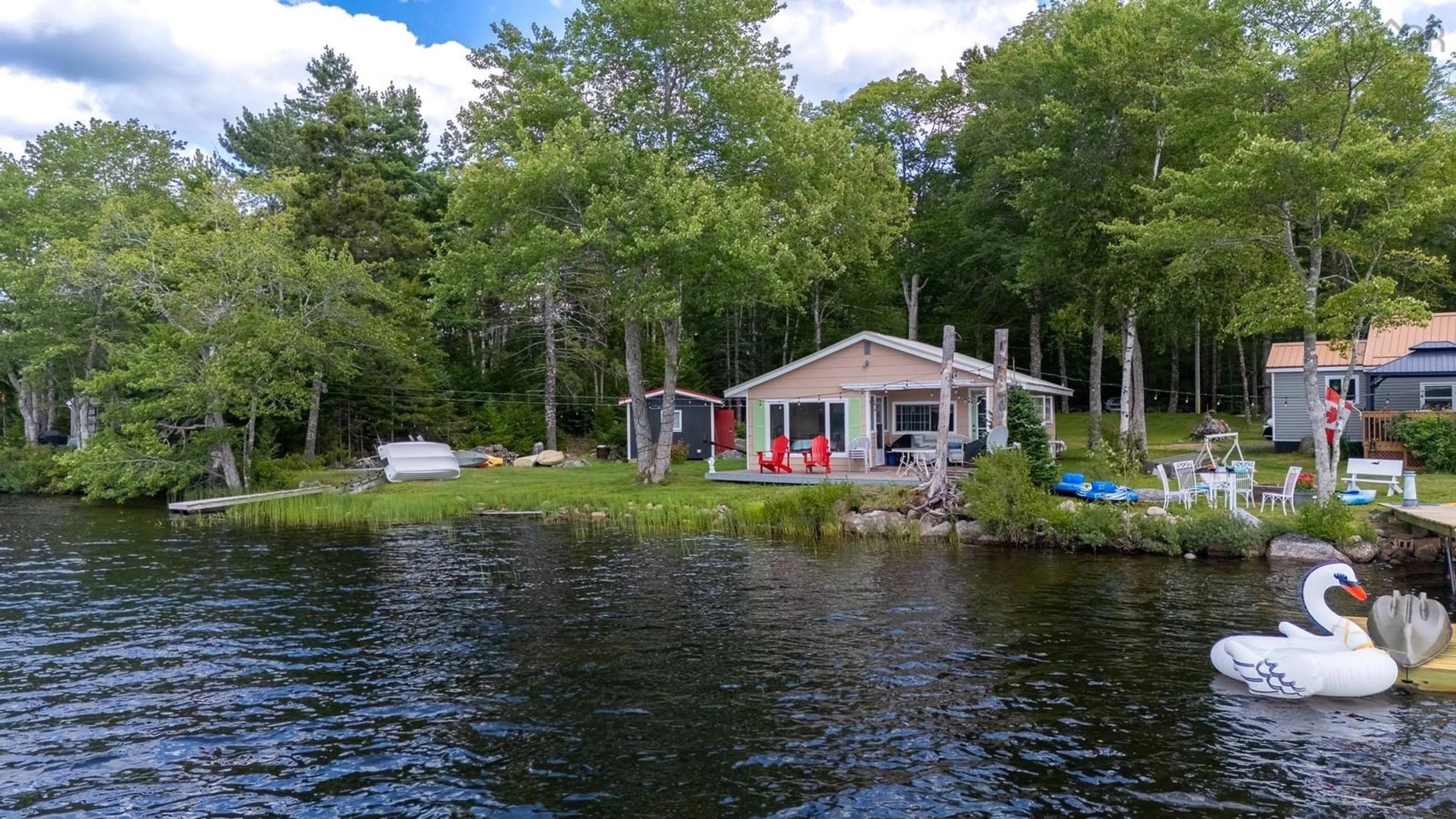 A pic from outside/outdoor area/front of a property/back of a property/a pic from drone, water/lake/river/ocean view for 296 Hunts Lake Rd, Aldersville Nova Scotia B0J 2M0