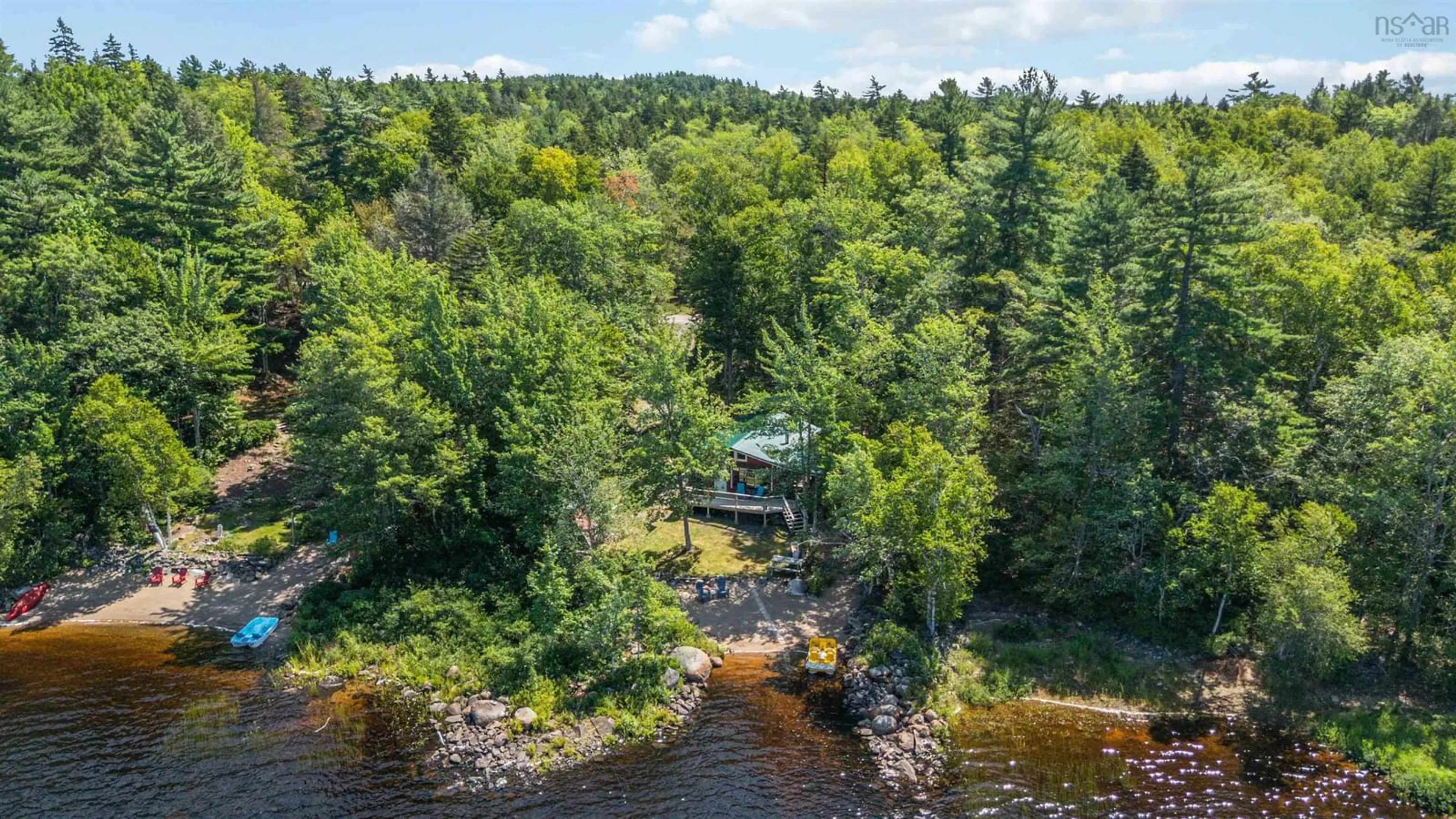 A pic from outside/outdoor area/front of a property/back of a property/a pic from drone, water/lake/river/ocean view for 105 Henley Rd, Labelle Nova Scotia B4V 8V1