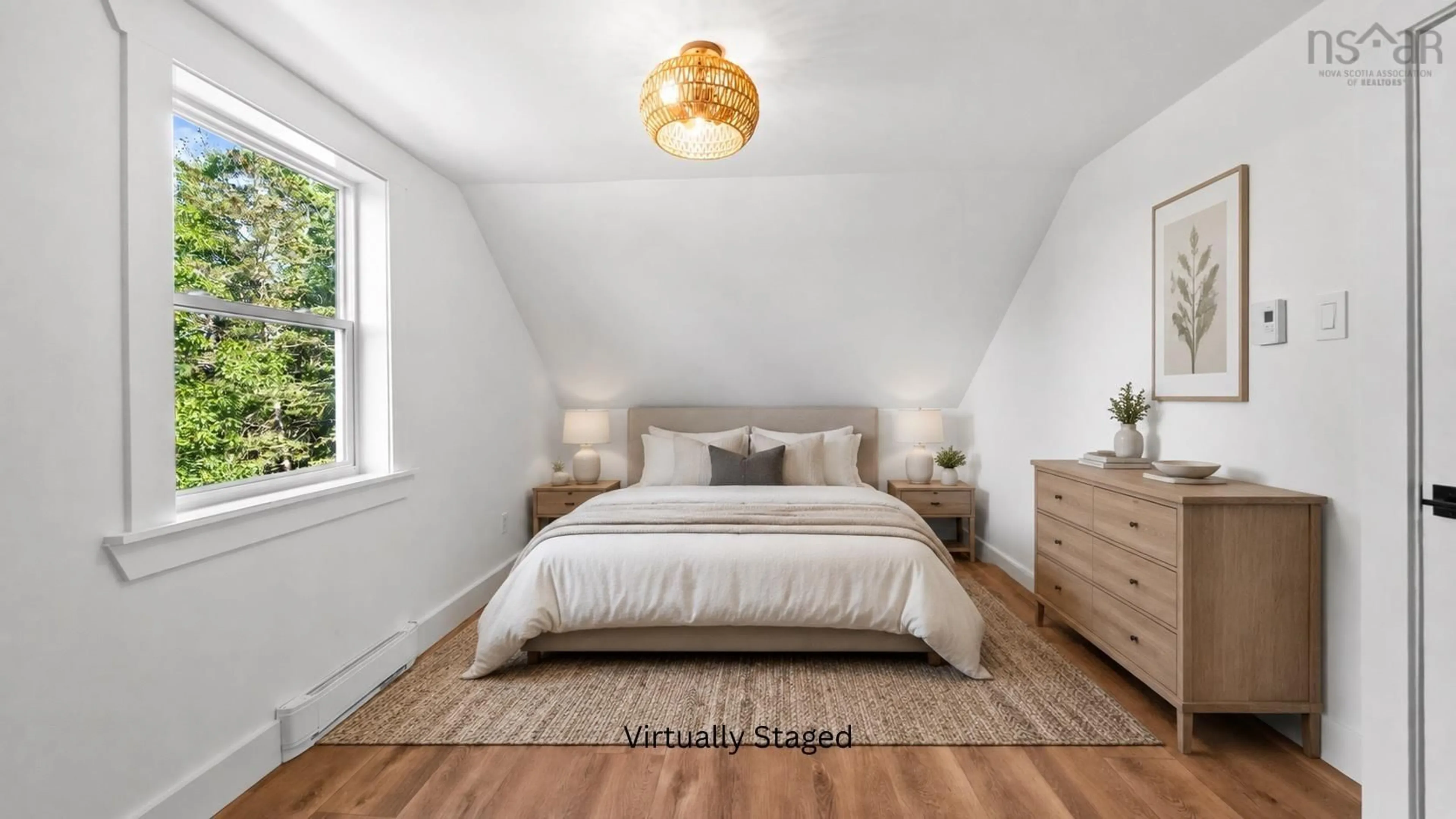 Bedroom with bed, wood/laminate floor for 379 Bissett Rd, Cole Harbour Nova Scotia B2V 2T2