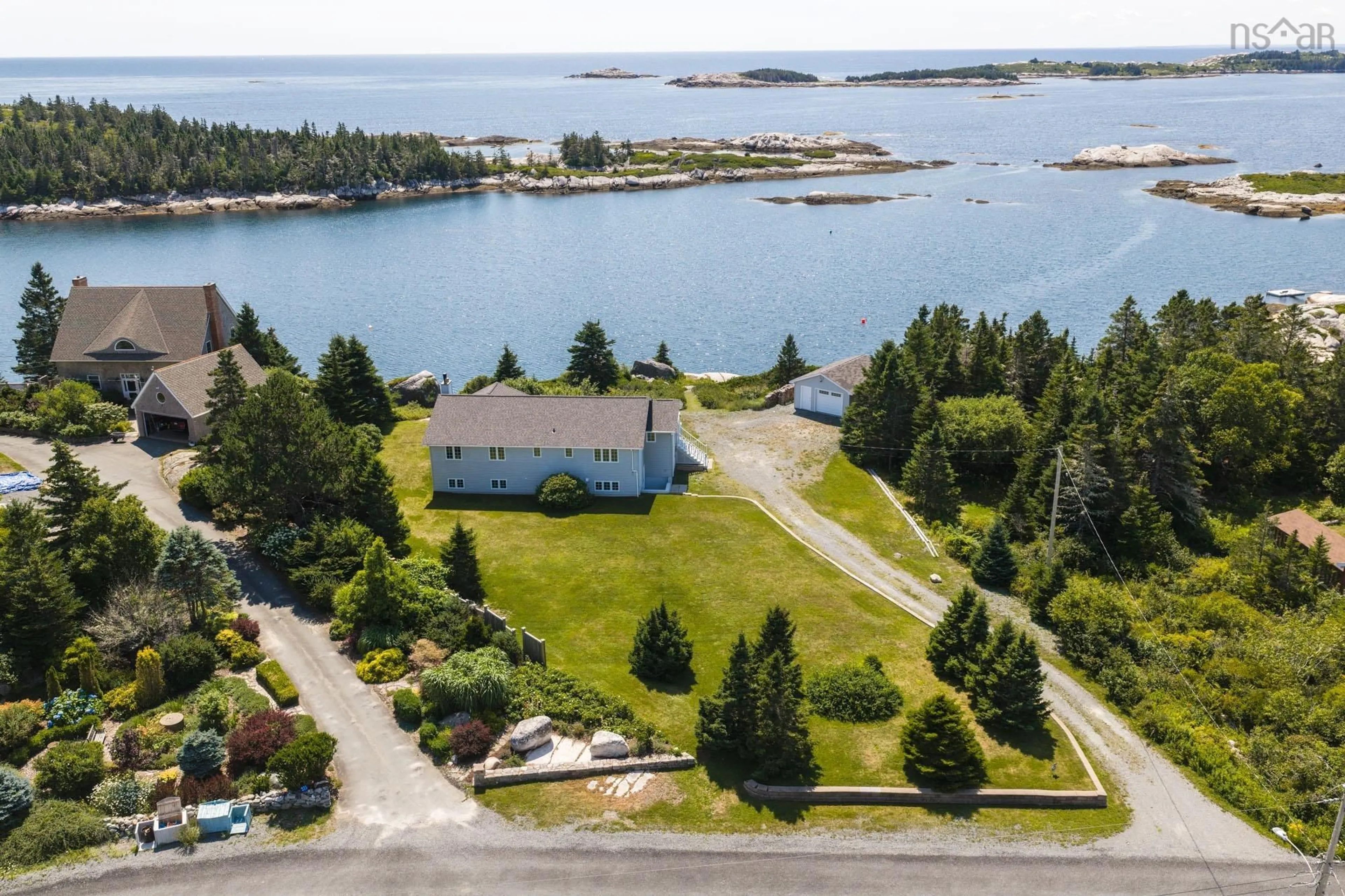 A pic from outside/outdoor area/front of a property/back of a property/a pic from drone, water/lake/river/ocean view for 439 Whistlers Cove Rd, East Dover Nova Scotia B3Z 3W5