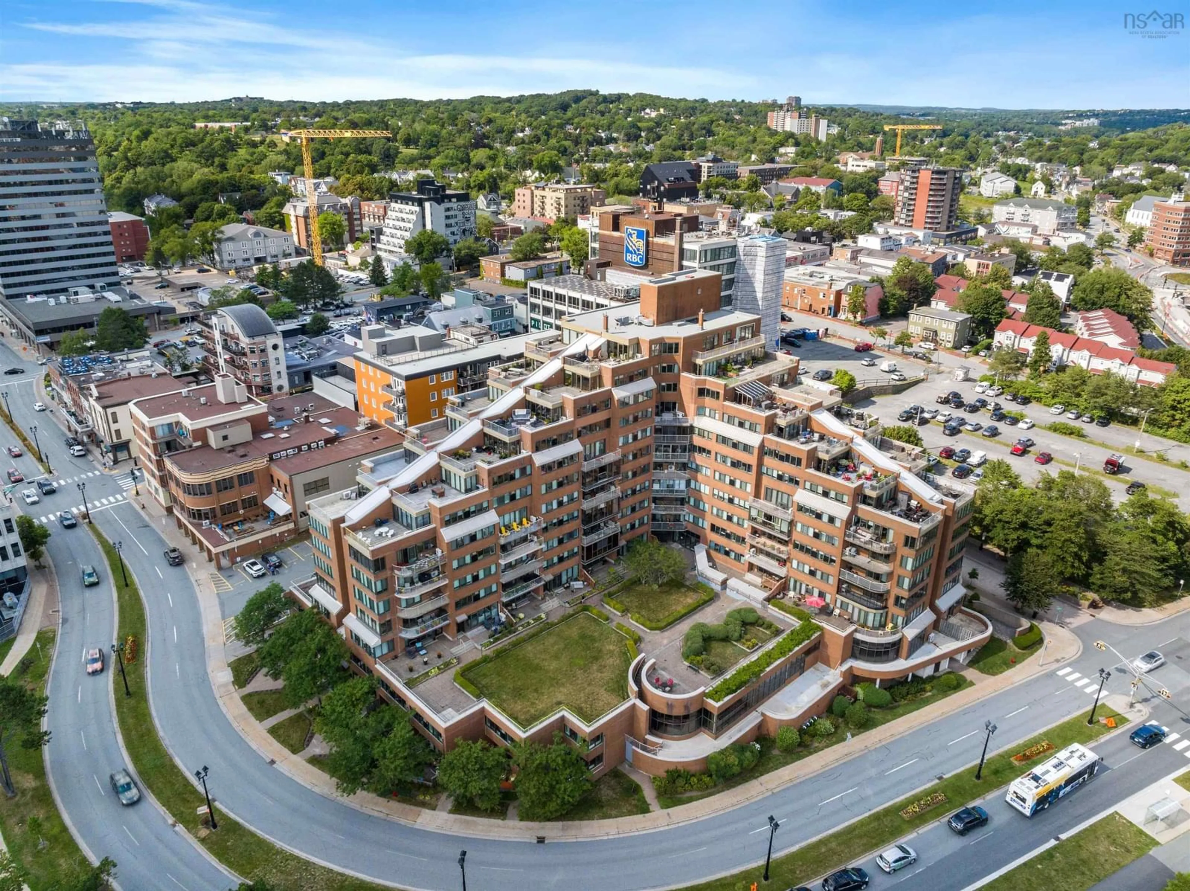A pic from outside/outdoor area/front of a property/back of a property/a pic from drone, city buildings view from balcony for 1 Prince St #702, Dartmouth Nova Scotia B2Y 4L3