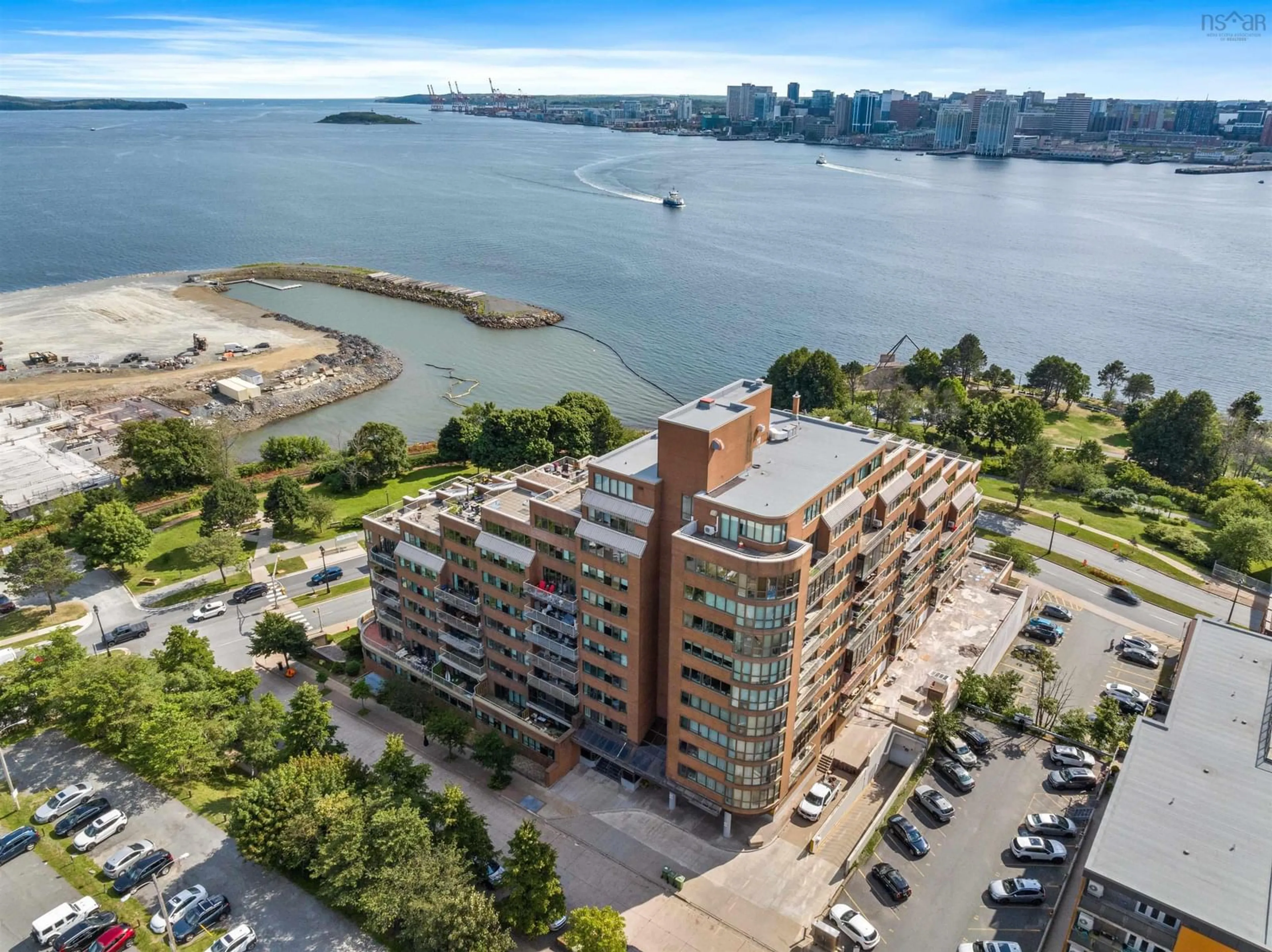 A pic from outside/outdoor area/front of a property/back of a property/a pic from drone, water/lake/river/ocean view for 1 Prince St #702, Dartmouth Nova Scotia B2Y 4L3
