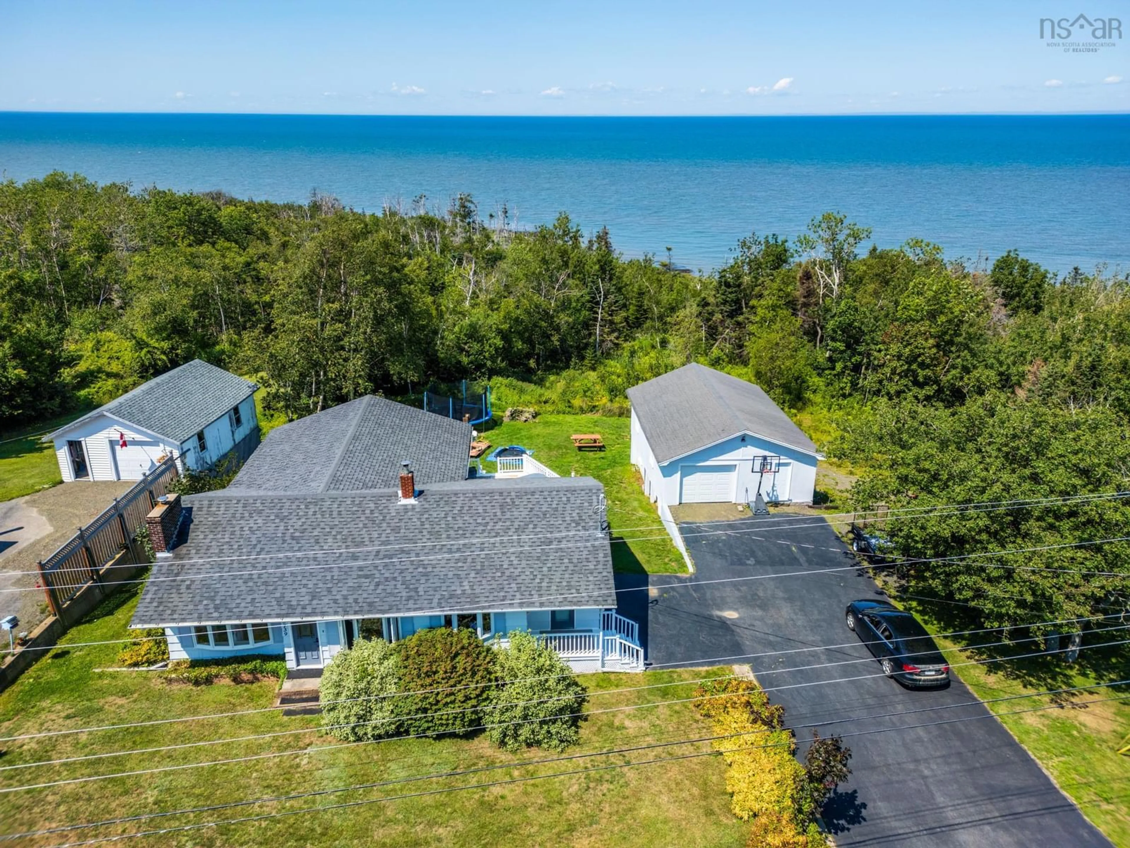A pic from outside/outdoor area/front of a property/back of a property/a pic from drone, water/lake/river/ocean view for 3739 Shore Rd, Hillsburn Nova Scotia B0S 1A0