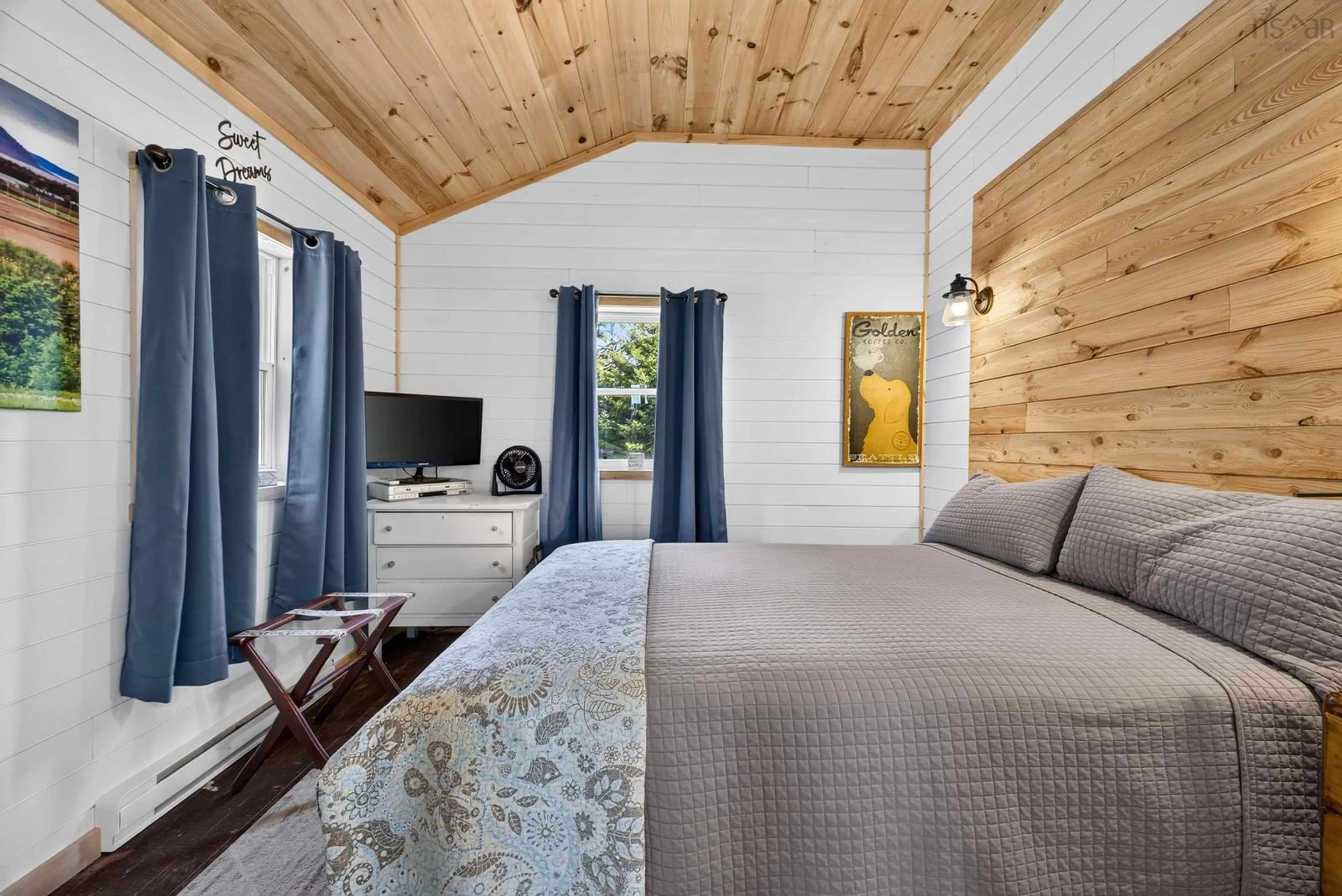 Bedroom with bed, wood/laminate floor for 33 Fundy Bay Lane, Debert Nova Scotia B0M 1G0