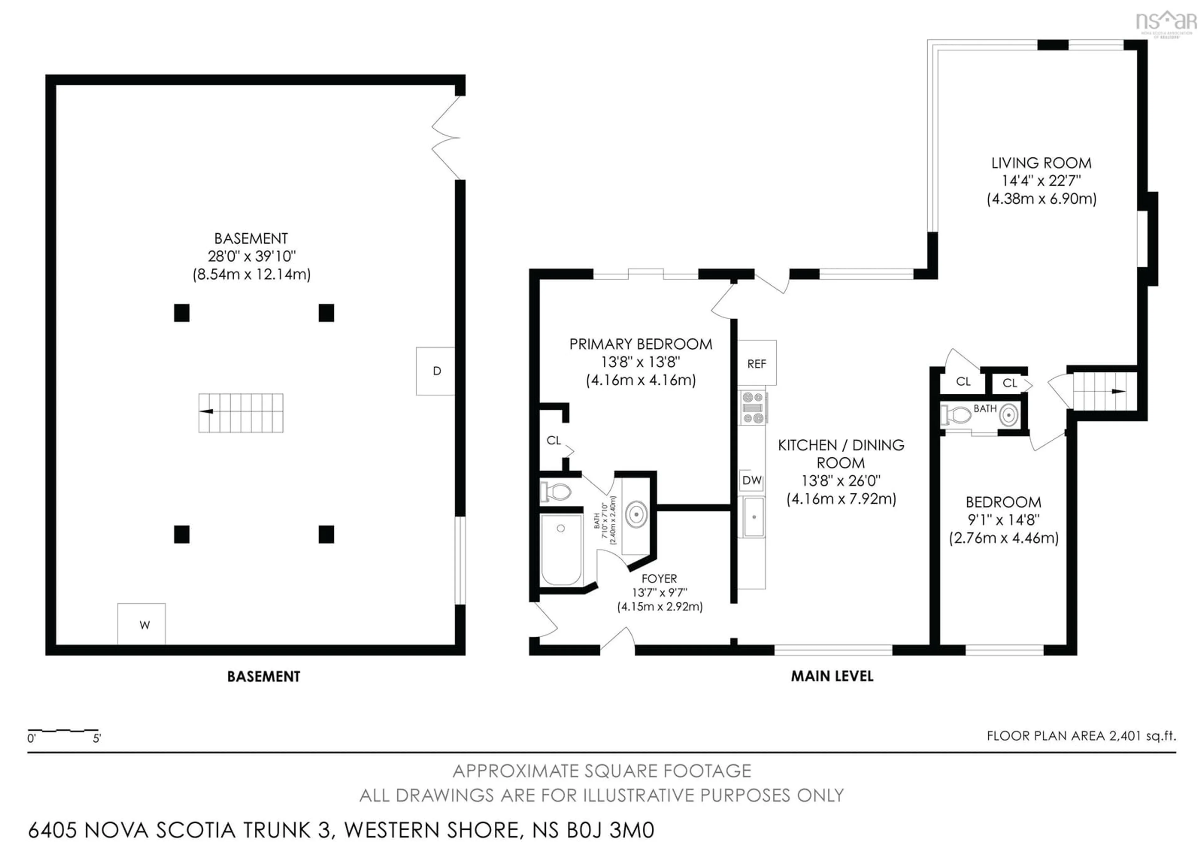 Floor plan for 6405 & 6407 Highway 3, Western Shore Nova Scotia B0J 0C5