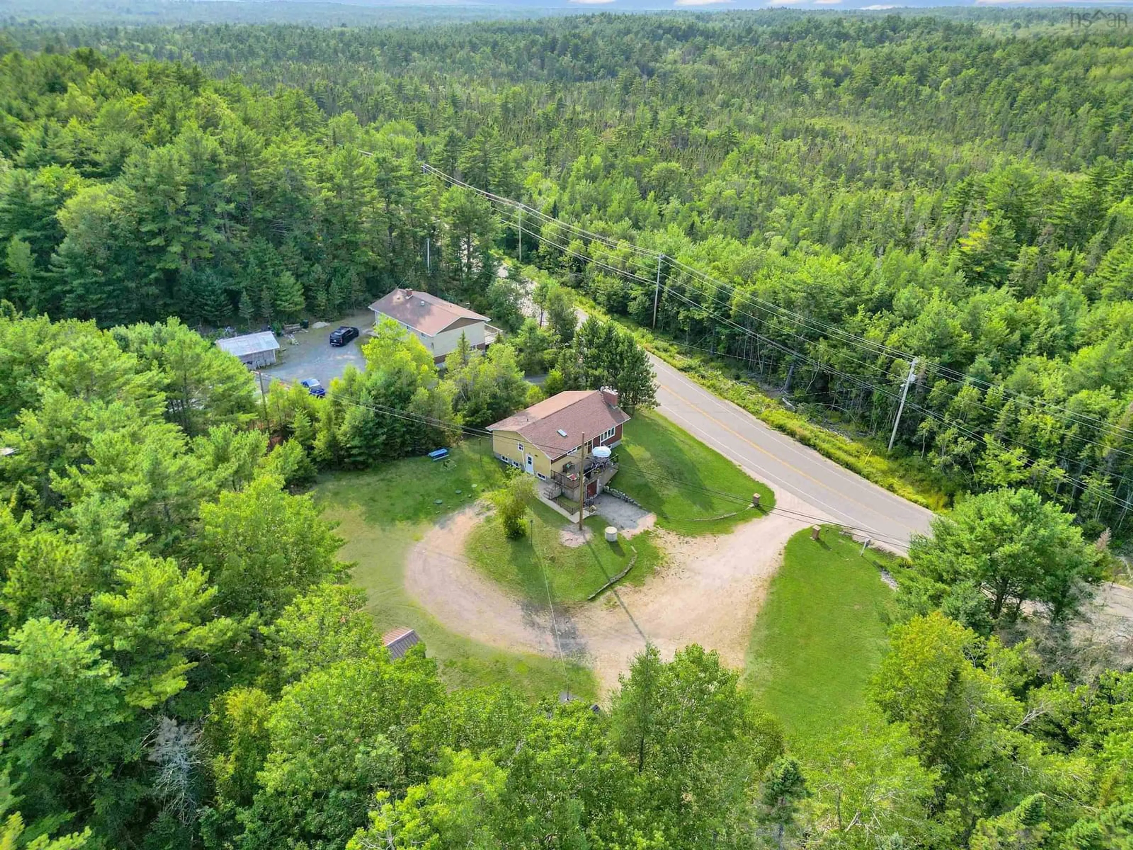 A pic from outside/outdoor area/front of a property/back of a property/a pic from drone, forest/trees view for 7251 Highway 3, Martins River Nova Scotia B0J 2E0