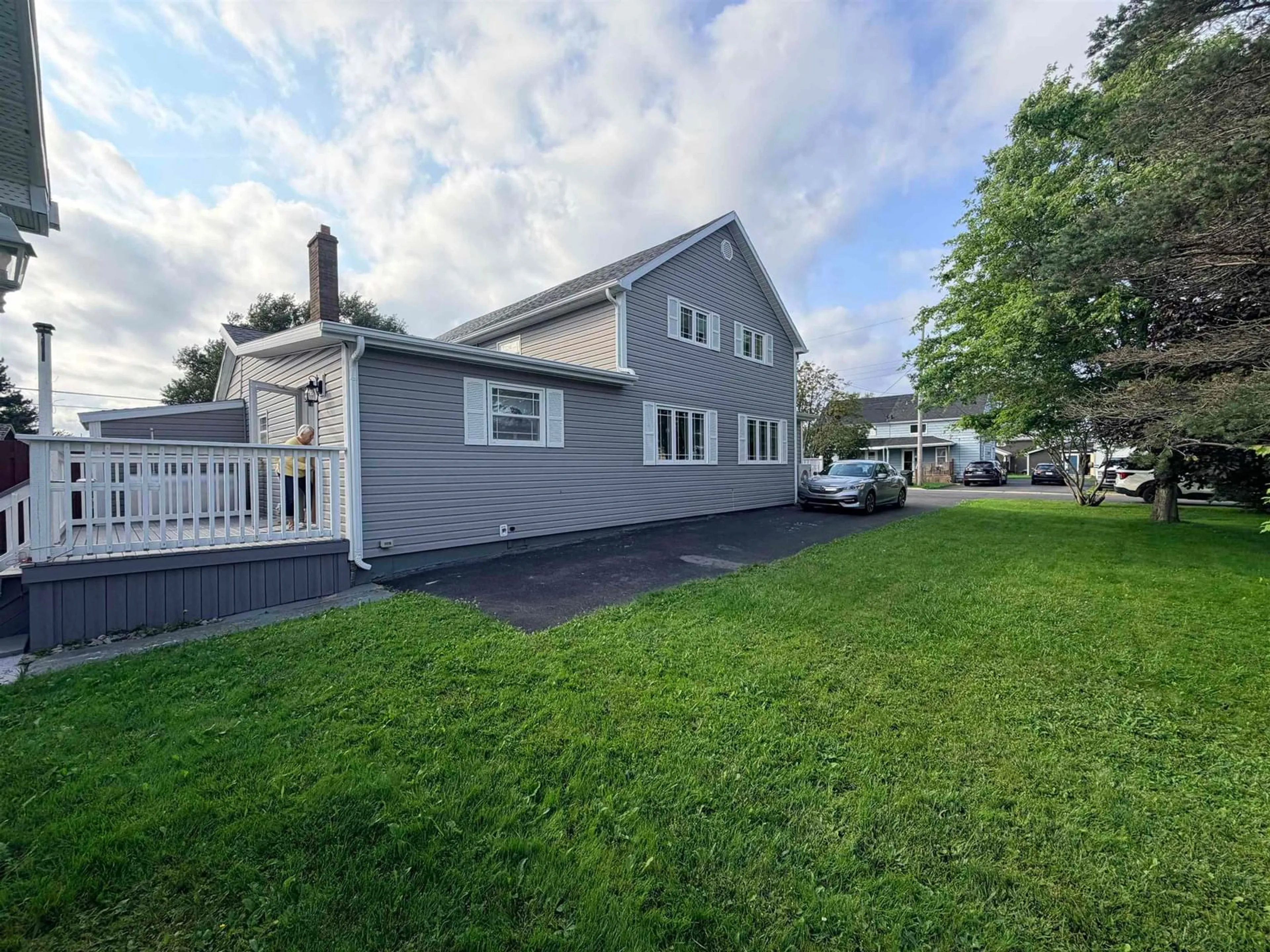 A pic from outside/outdoor area/front of a property/back of a property/a pic from drone, street for 3436 Wood Ave, New Waterford Nova Scotia B1H 1V3