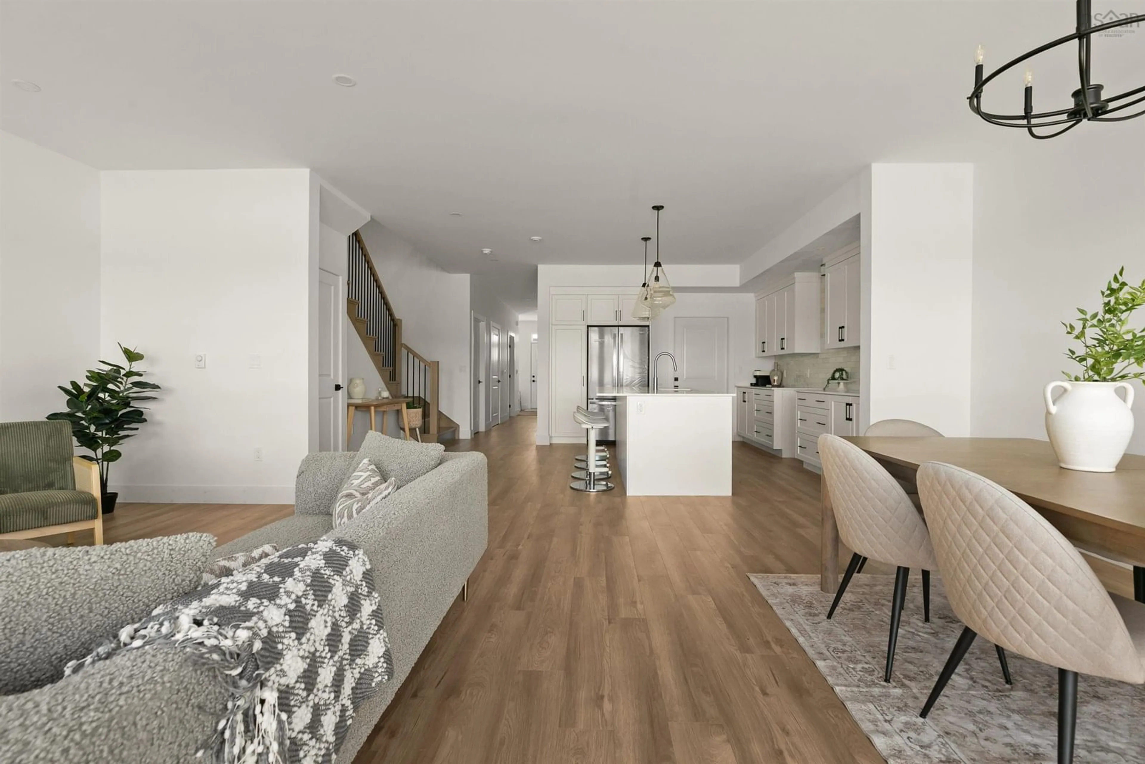 Open concept kitchen, wood/laminate floor for 25 Brianna Dr, Lantz Nova Scotia B2S 0K3