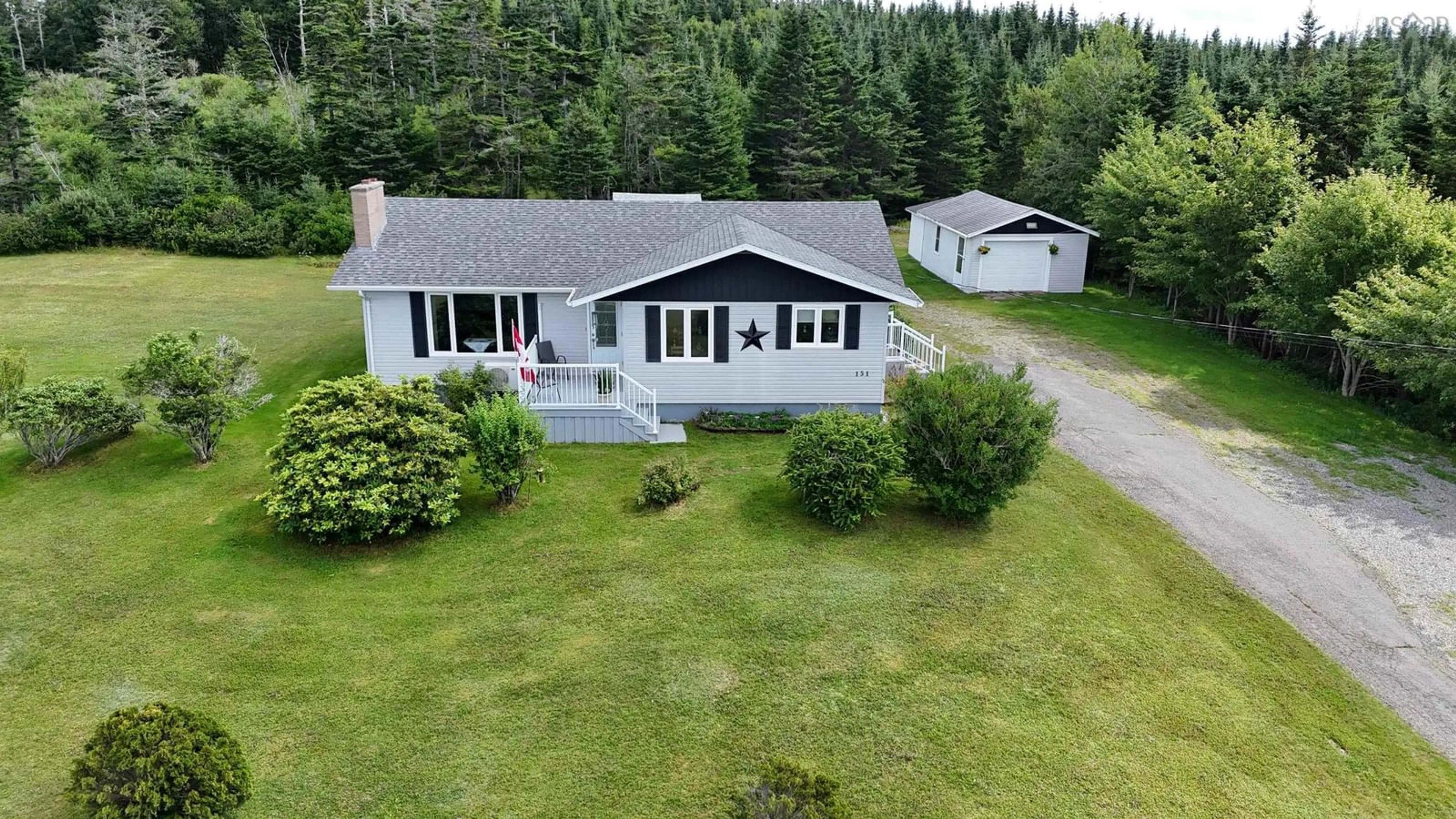 A pic from outside/outdoor area/front of a property/back of a property/a pic from drone, unknown for 131 East Side Grand River Rd, Grand River Nova Scotia B0E 1M0