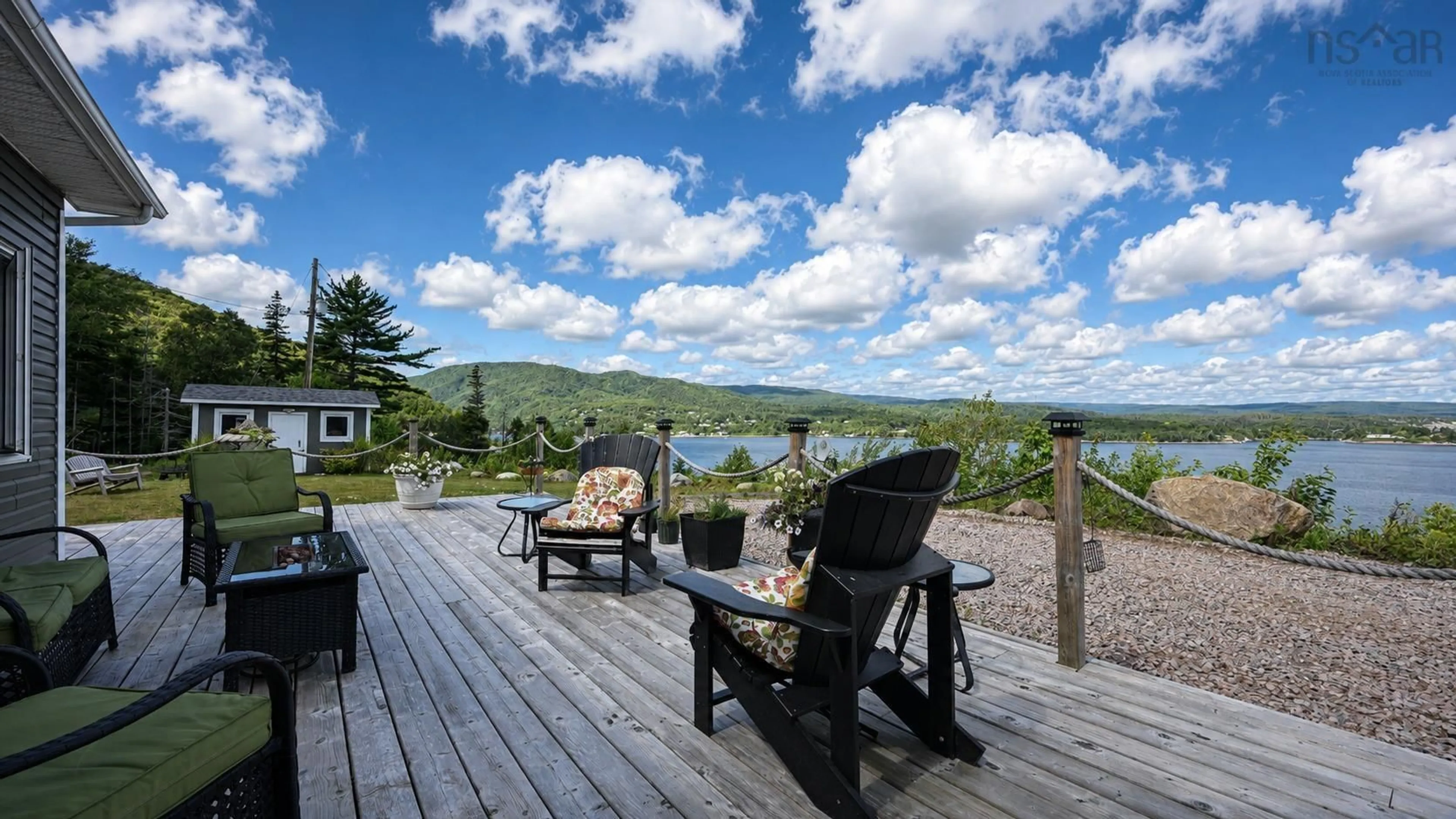Patio, water/lake/river/ocean view for 39132 Cabot Trail, Ingonish Ferry Nova Scotia B0C 1L0