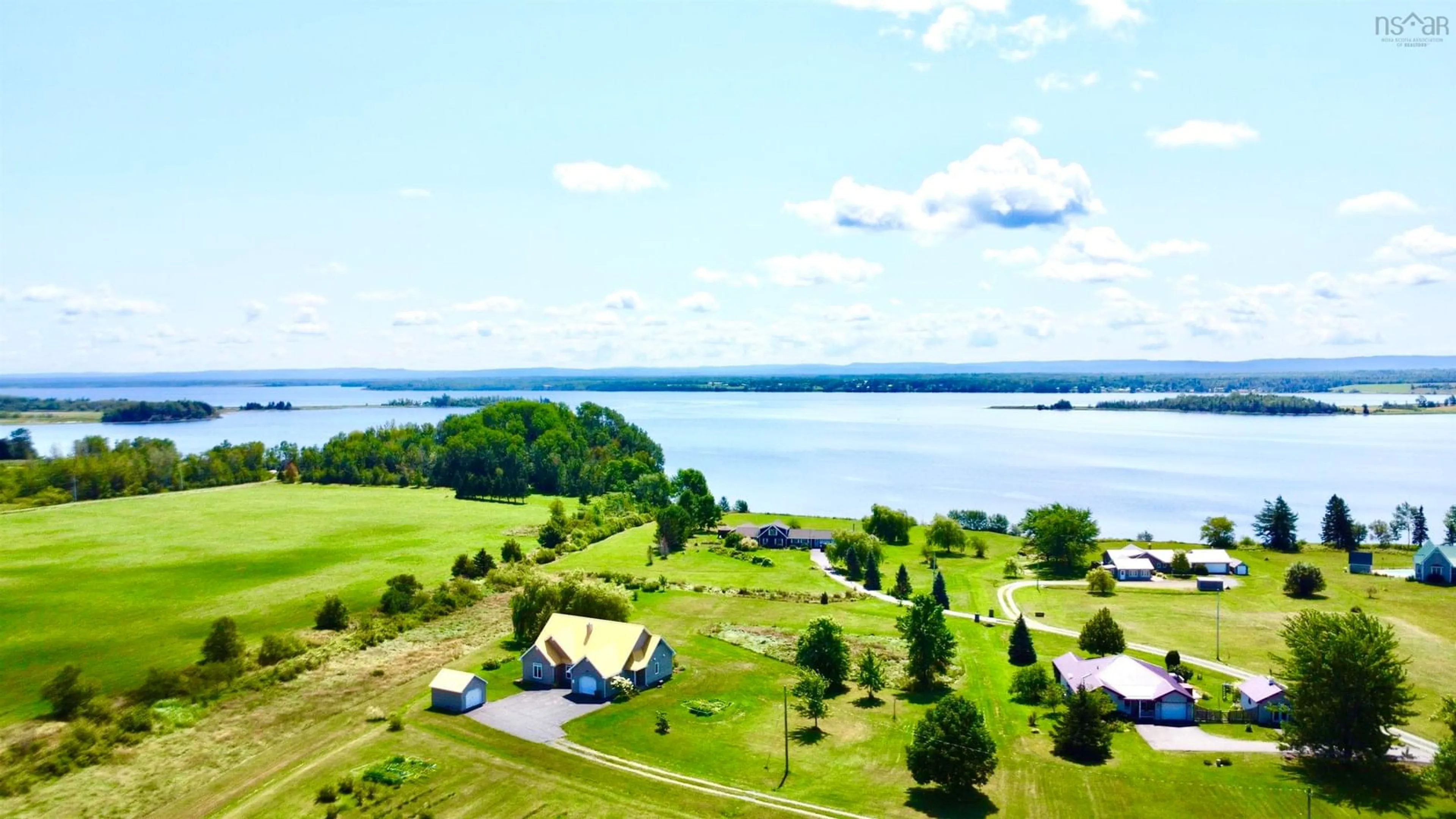 A pic from outside/outdoor area/front of a property/back of a property/a pic from drone, water/lake/river/ocean view for 43 Burton Drive, Upper Malagash Nova Scotia B0K 1E0