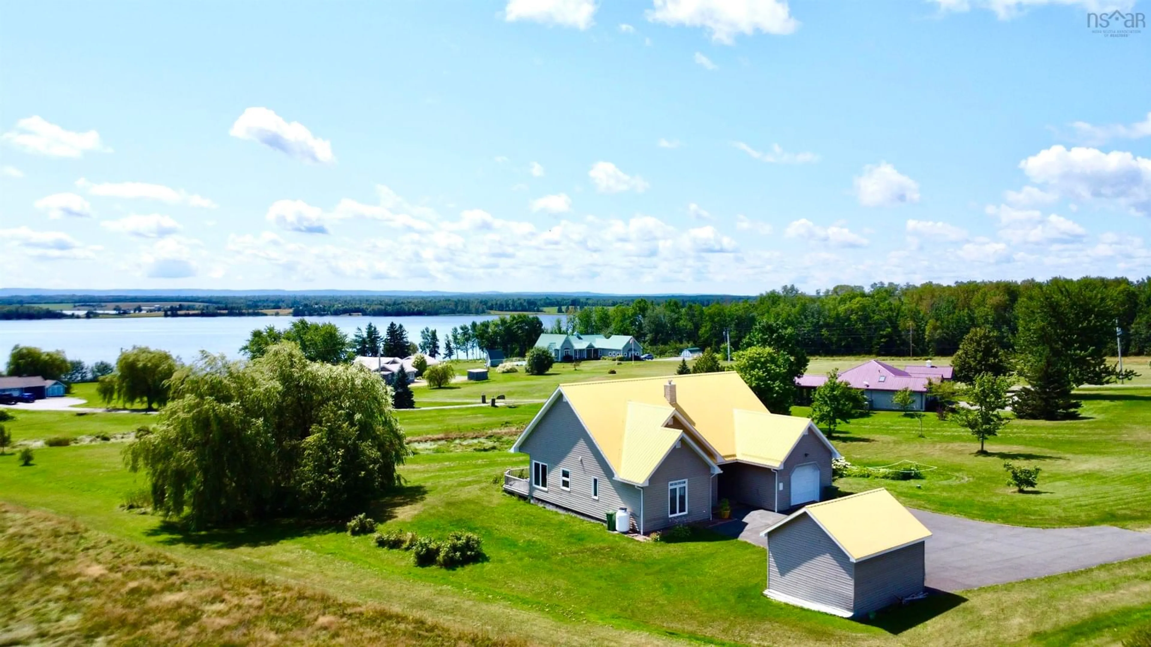 A pic from outside/outdoor area/front of a property/back of a property/a pic from drone, water/lake/river/ocean view for 43 Burton Drive, Upper Malagash Nova Scotia B0K 1E0