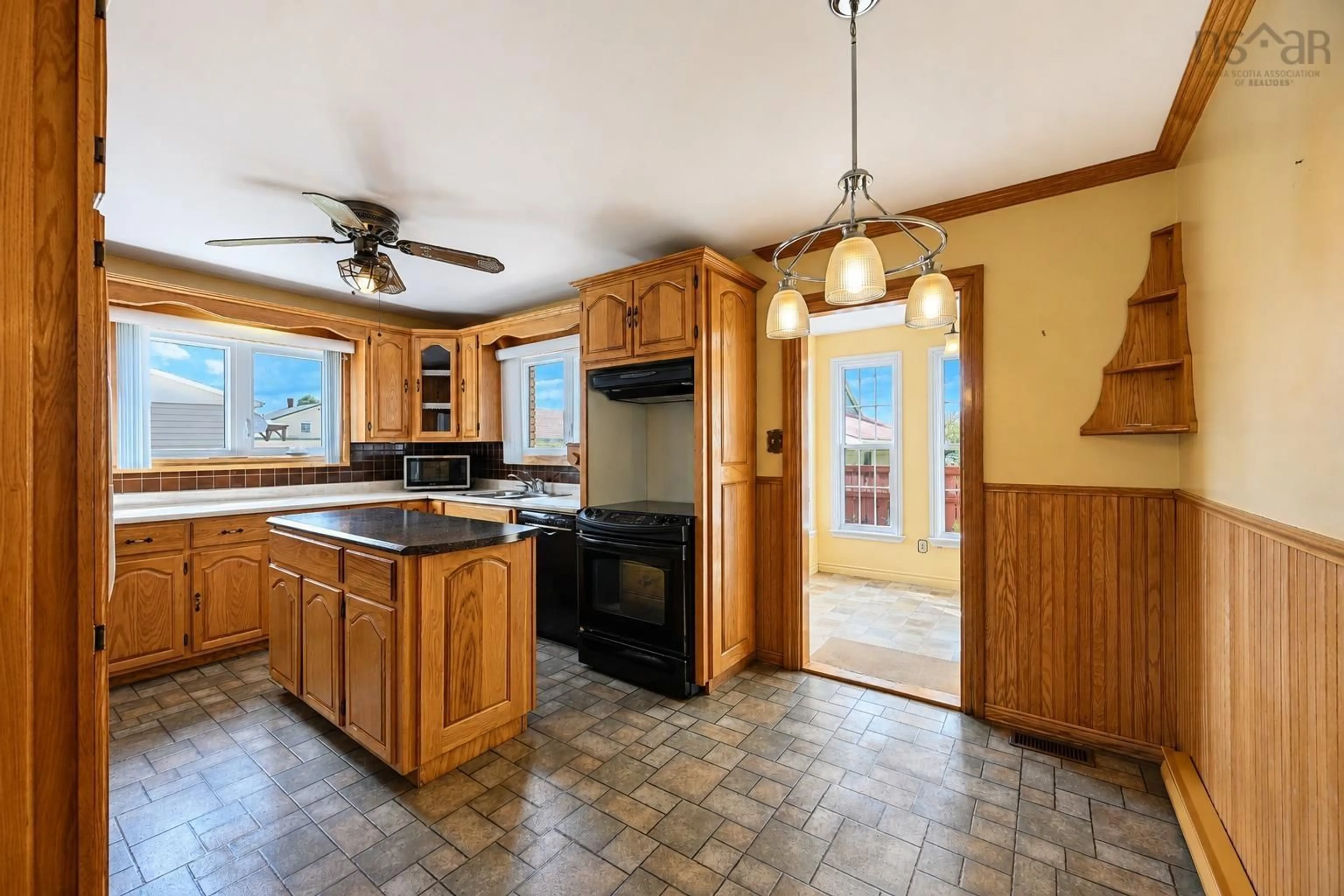 Open concept kitchen, ceramic/tile floor for 26 Beechwood Drive, Glace Bay Nova Scotia B1A 5X2