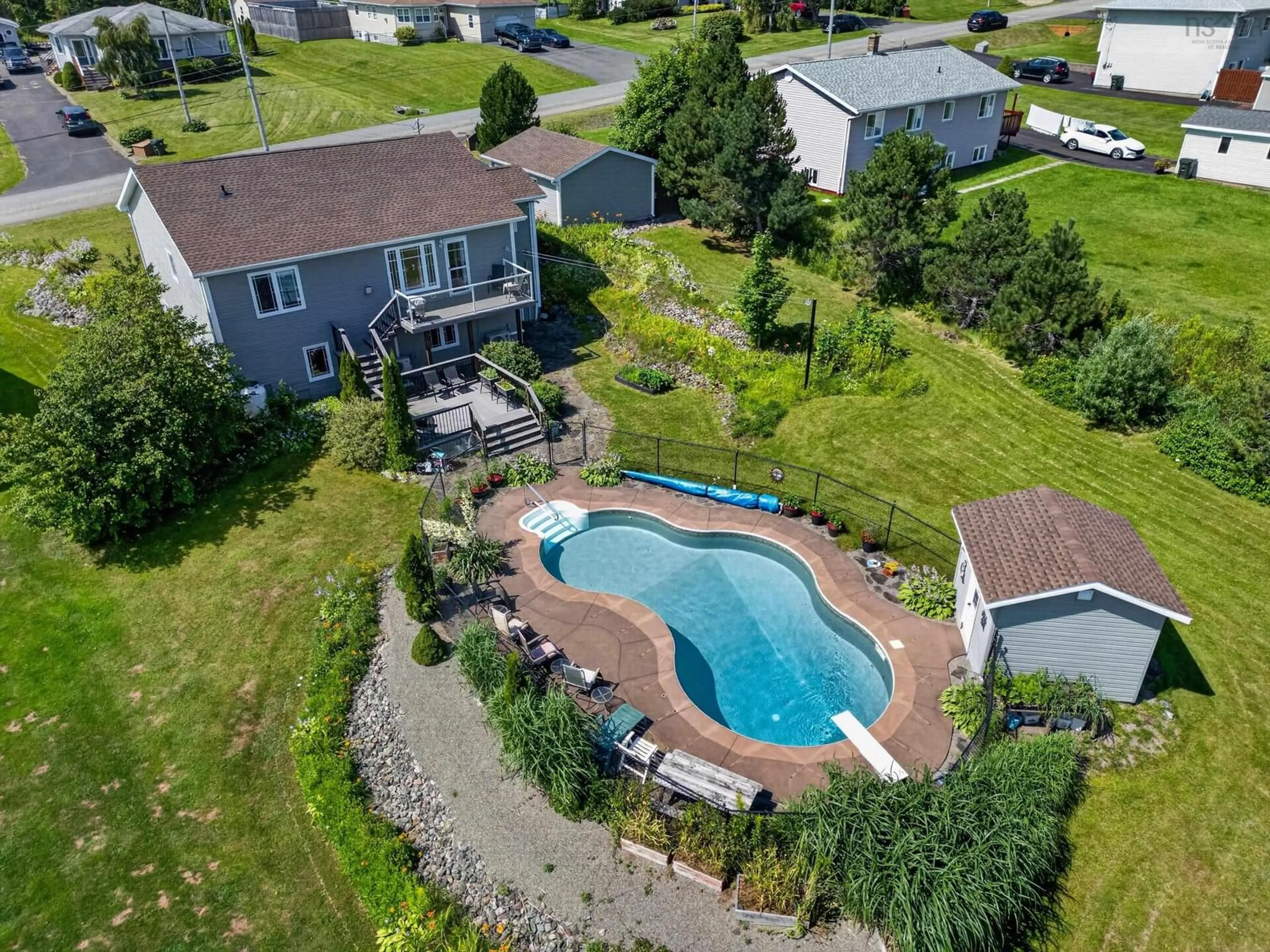 A pic from outside/outdoor area/front of a property/back of a property/a pic from drone, water/lake/river/ocean view for 150 Heathview Drive, Coxheath Nova Scotia B1R 1S3