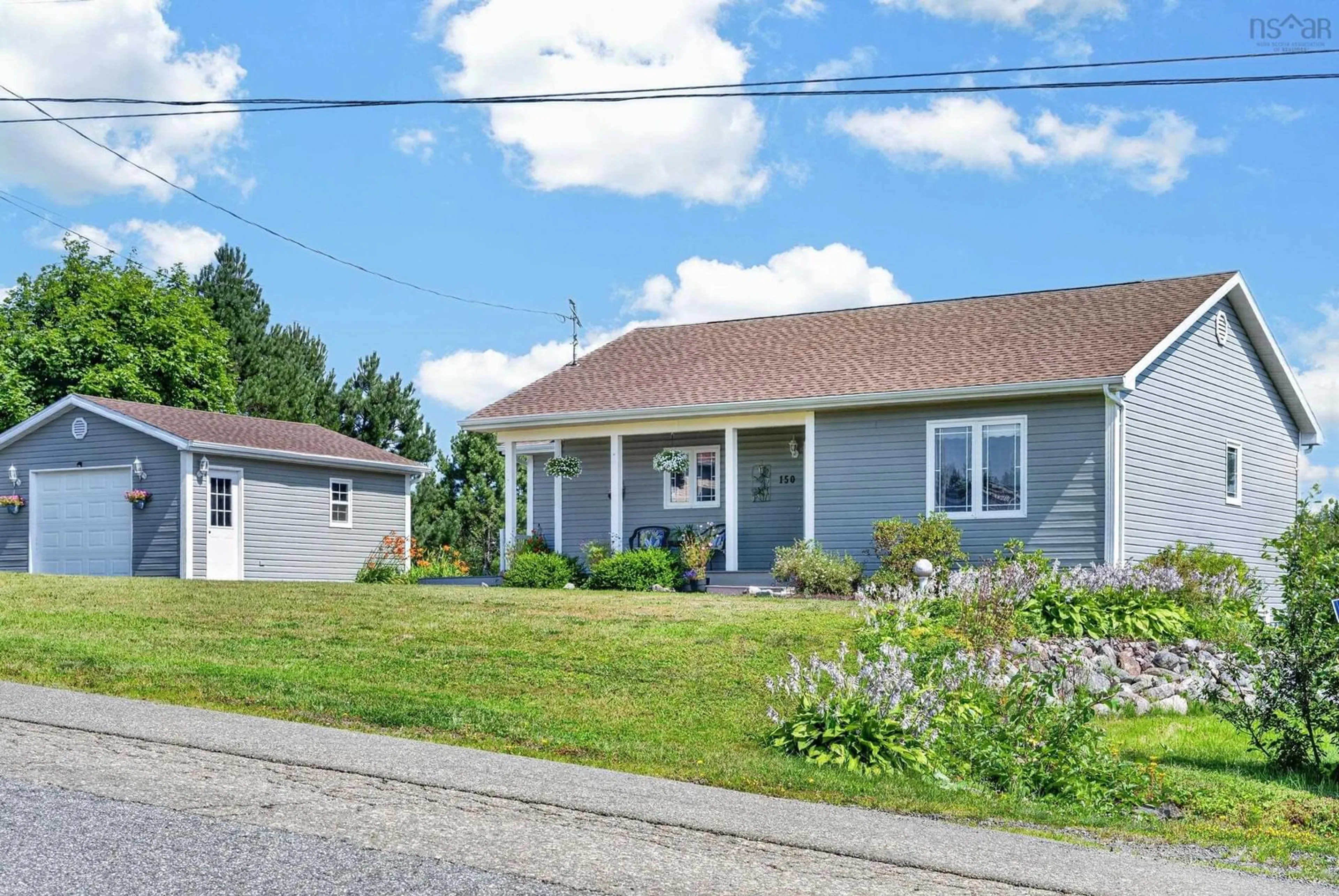 Home with vinyl exterior material, street for 150 Heathview Drive, Coxheath Nova Scotia B1R 1S3