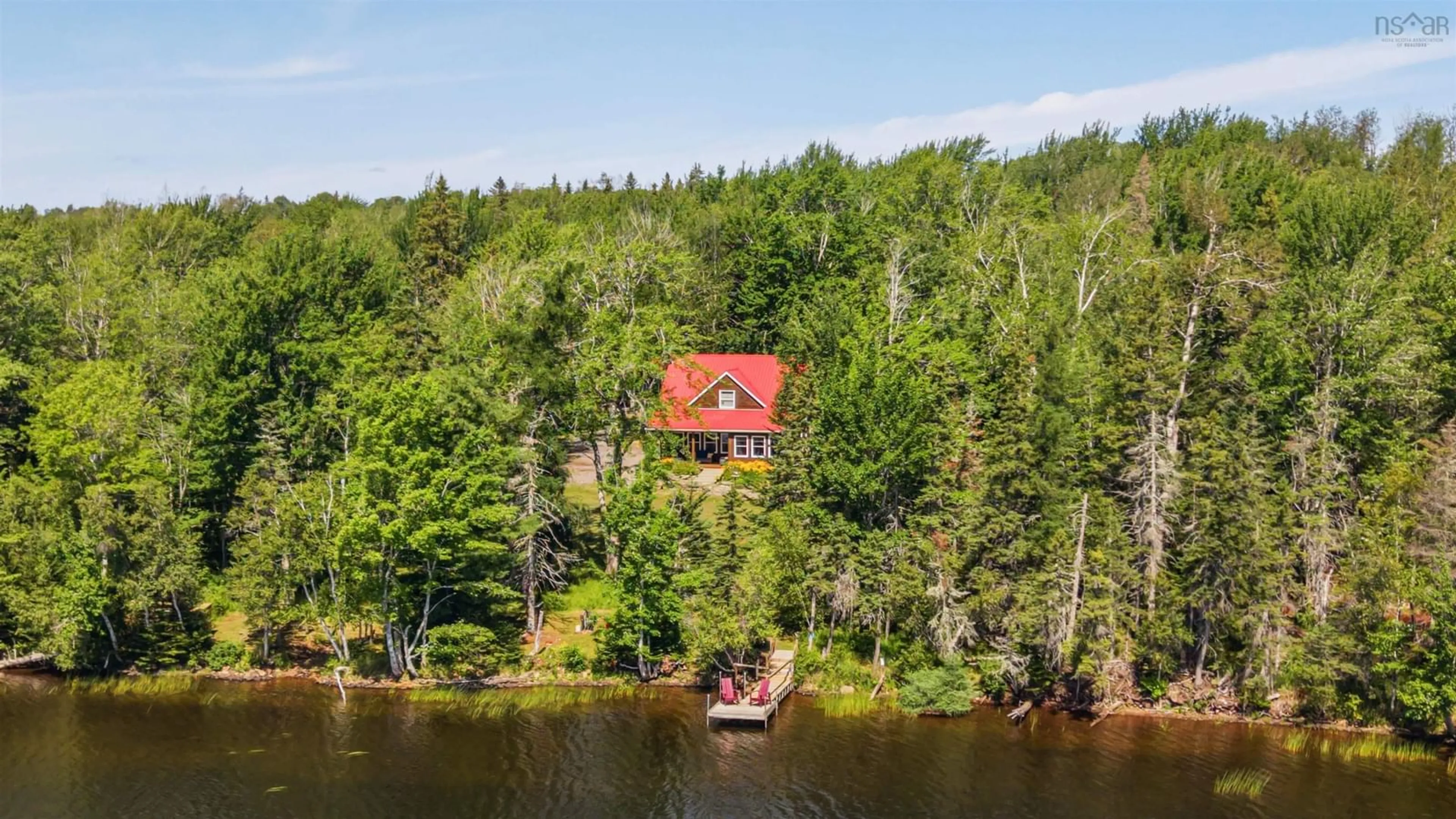 A pic from outside/outdoor area/front of a property/back of a property/a pic from drone, water/lake/river/ocean view for 301 Angevine Lake Road, Angevine Lake Nova Scotia B0K 1Y0