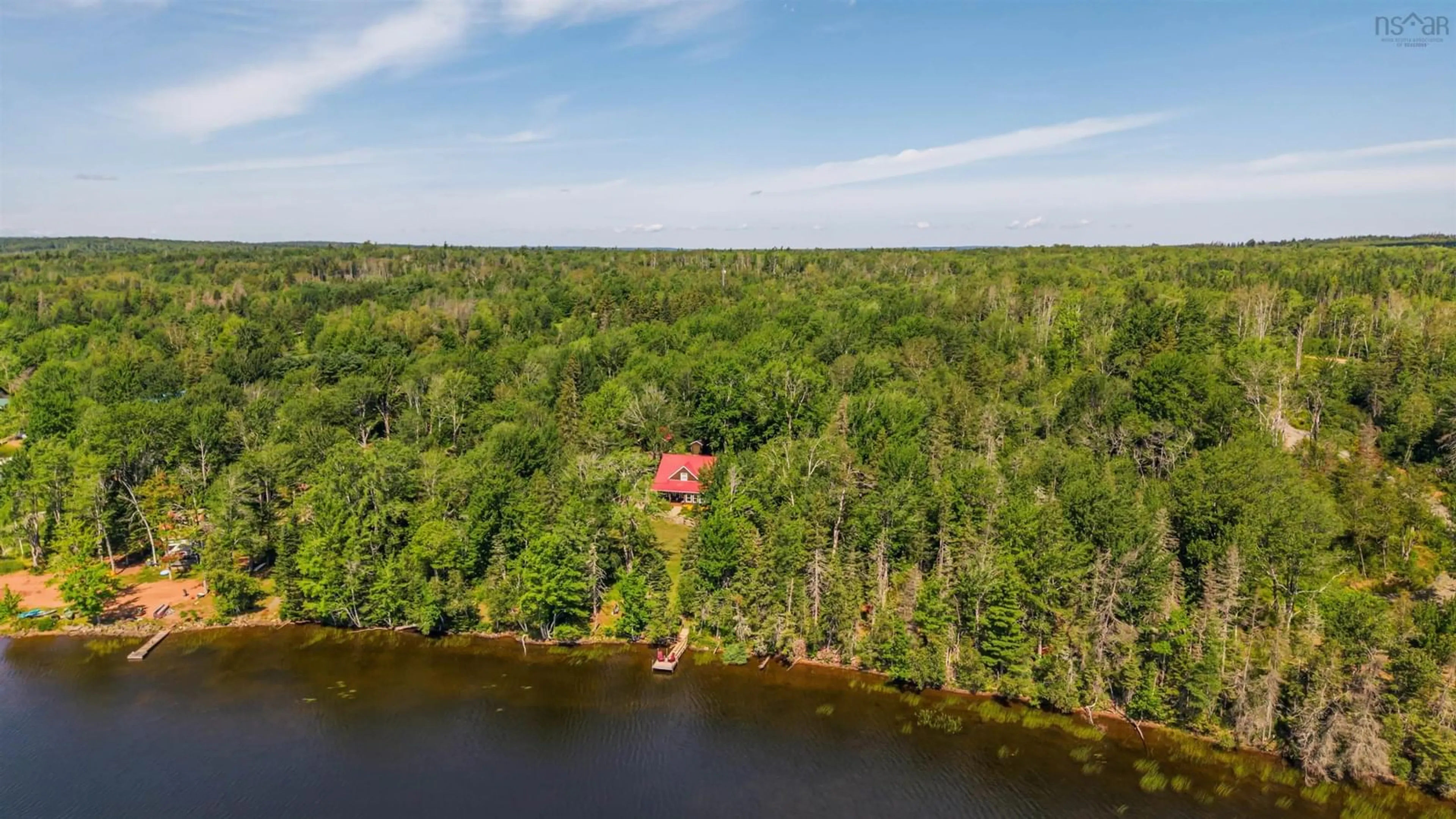 A pic from outside/outdoor area/front of a property/back of a property/a pic from drone, water/lake/river/ocean view for 301 Angevine Lake Road, Angevine Lake Nova Scotia B0K 1Y0