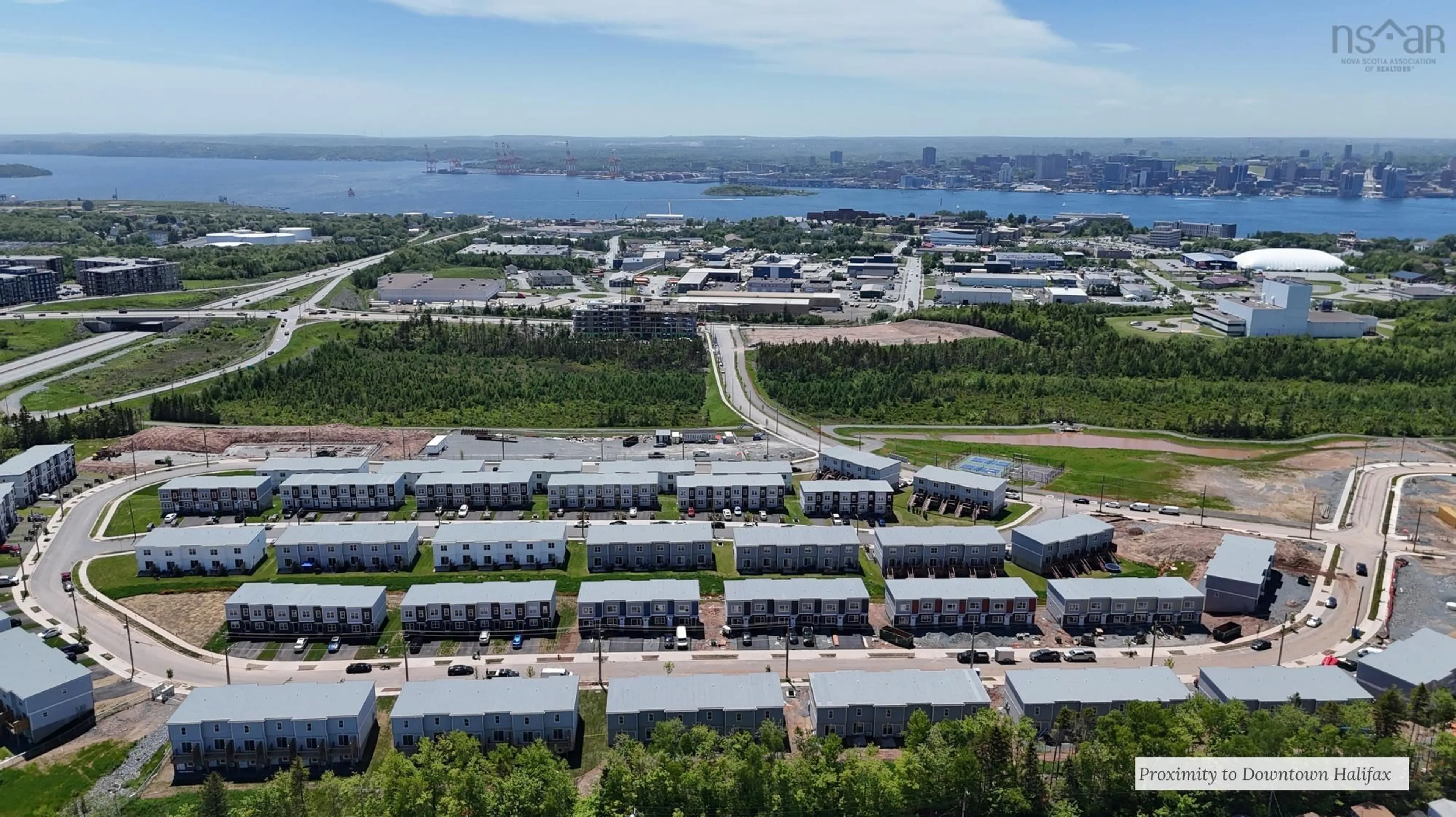 A pic from outside/outdoor area/front of a property/back of a property/a pic from drone, city buildings view from balcony for 133 Noah Ave, Dartmouth Nova Scotia B2Y 0G8