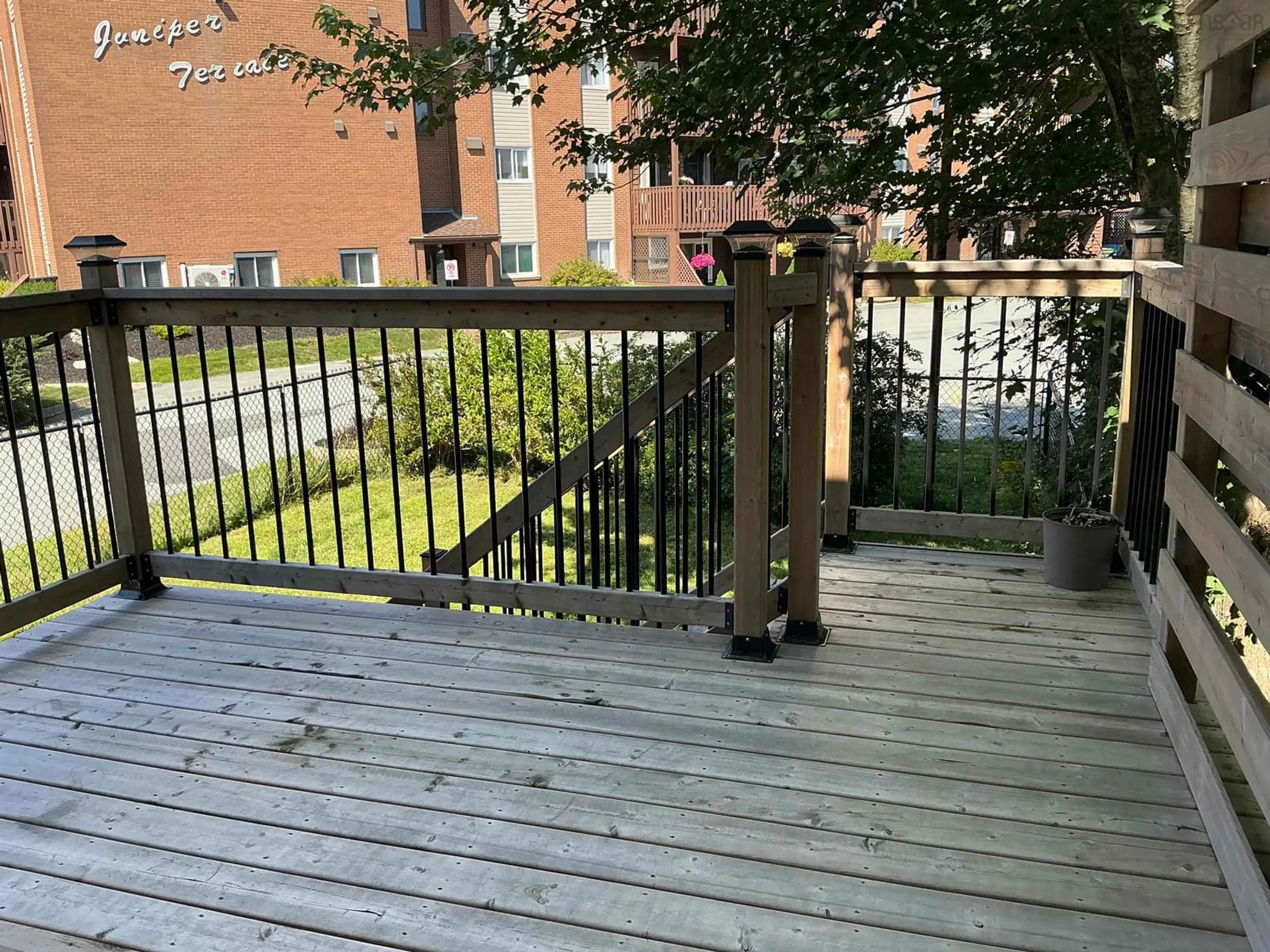 Patio, city buildings view from balcony for 17 Oakwood, Dartmouth Nova Scotia B2W 5P8