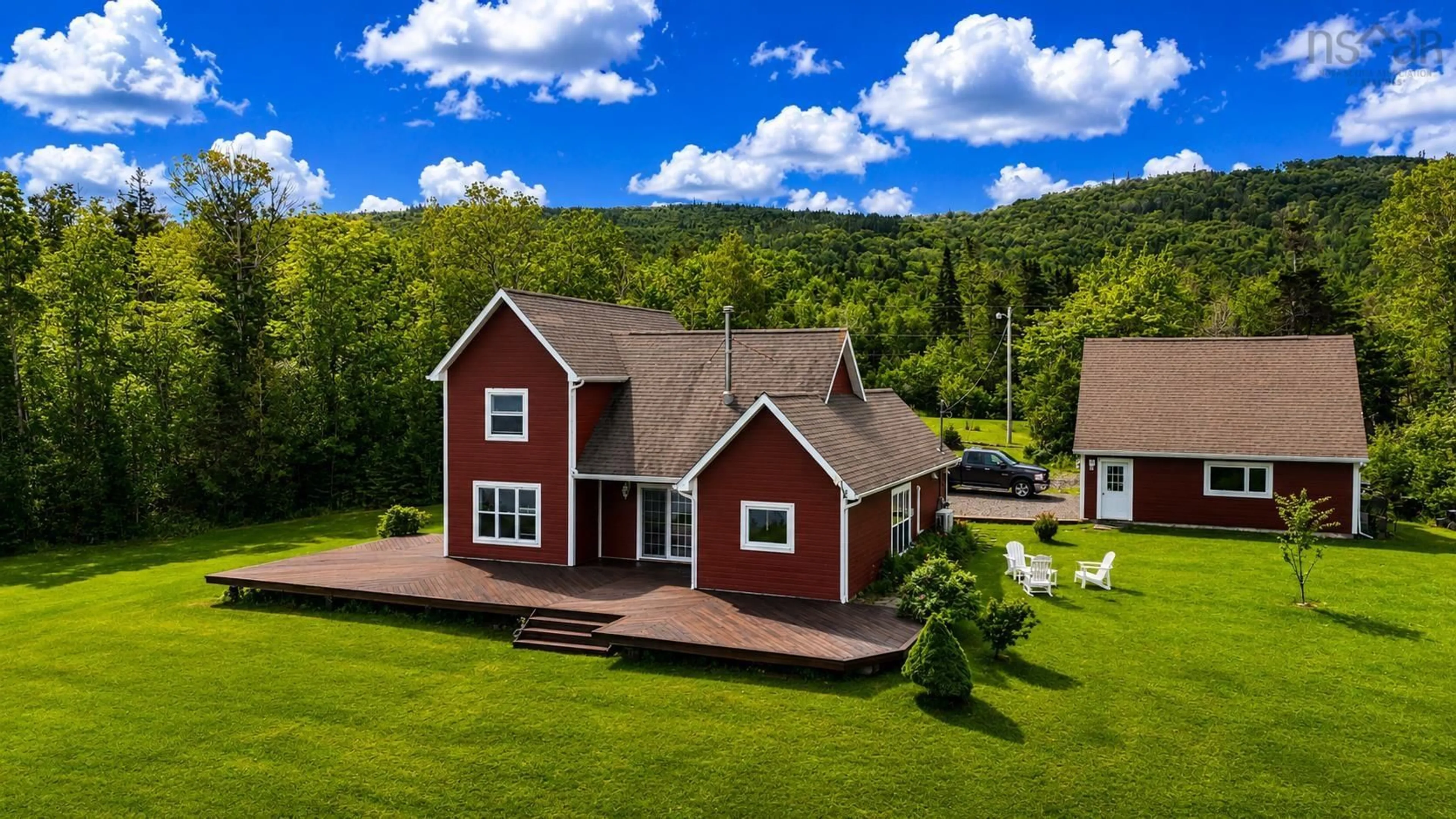 A pic from outside/outdoor area/front of a property/back of a property/a pic from drone, water/lake/river/ocean view for 4297 West Bay Rd, The Points West Bay Nova Scotia B0E 3B0