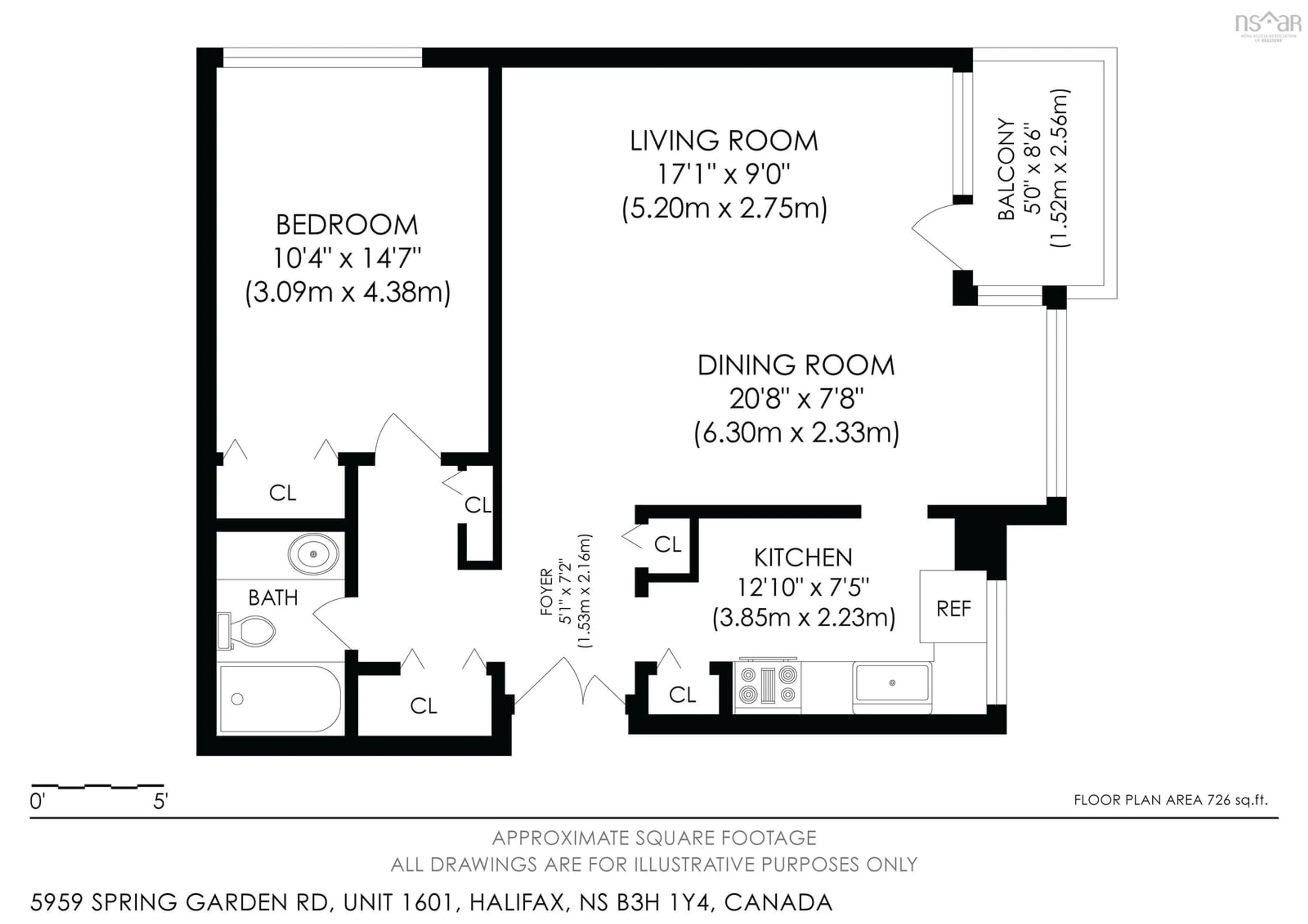 Floor plan for 5959 Spring Garden Rd #1601, Halifax Nova Scotia B3H 1Y5