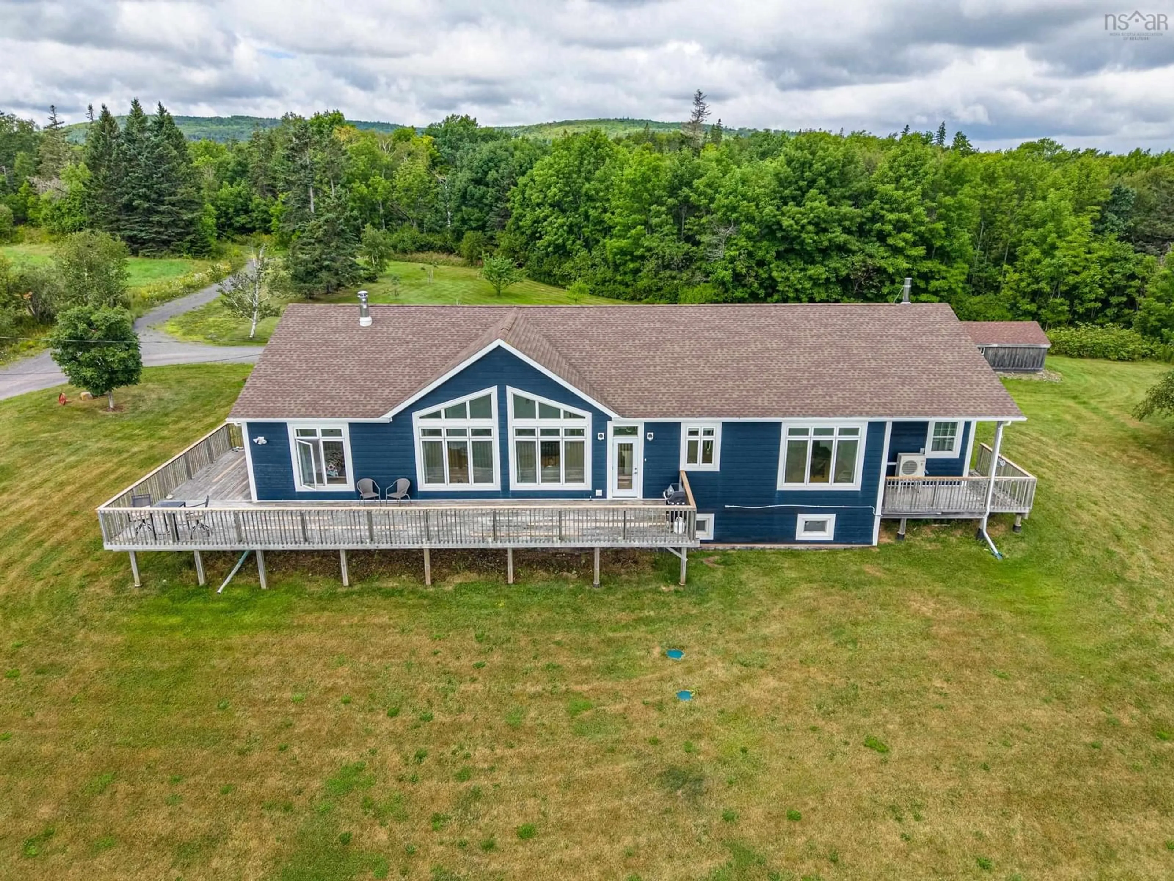 A pic from outside/outdoor area/front of a property/back of a property/a pic from drone, water/lake/river/ocean view for Hammer Mountain Rd #92, Harbour Centre Nova Scotia B2G 2L2
