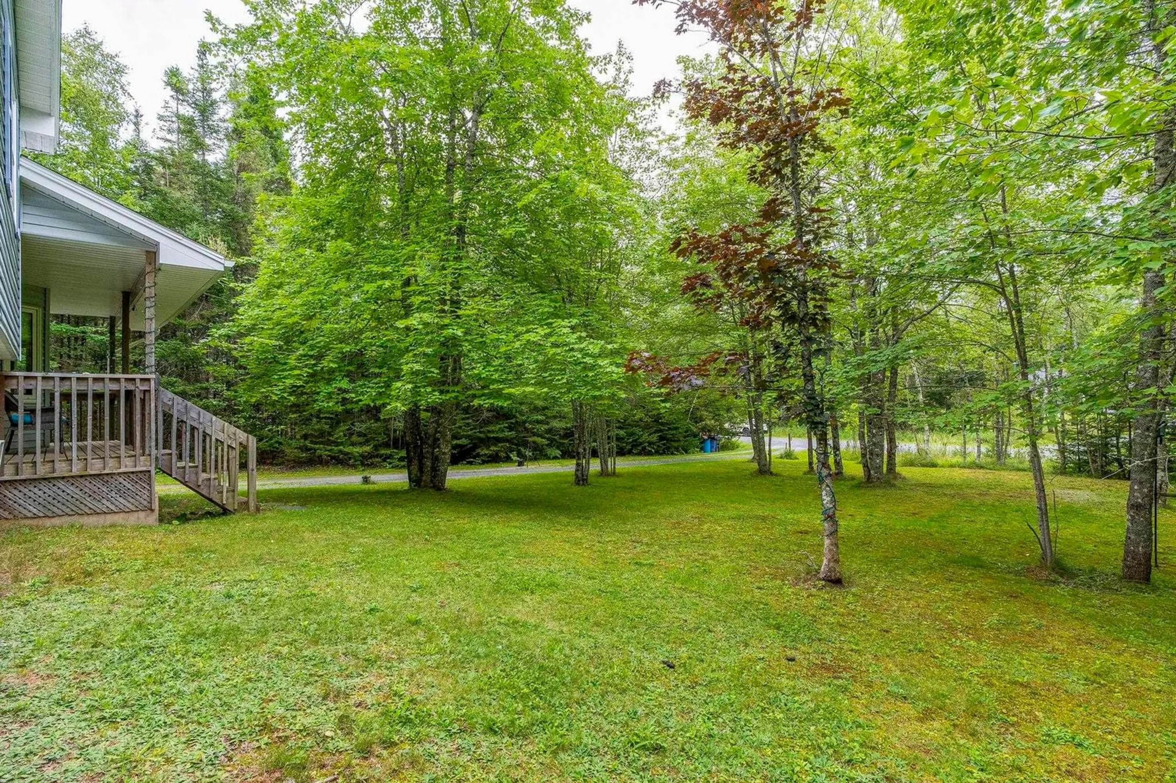 Patio, forest/trees view for 9 Pine St, Belnan Nova Scotia B2S 2P2